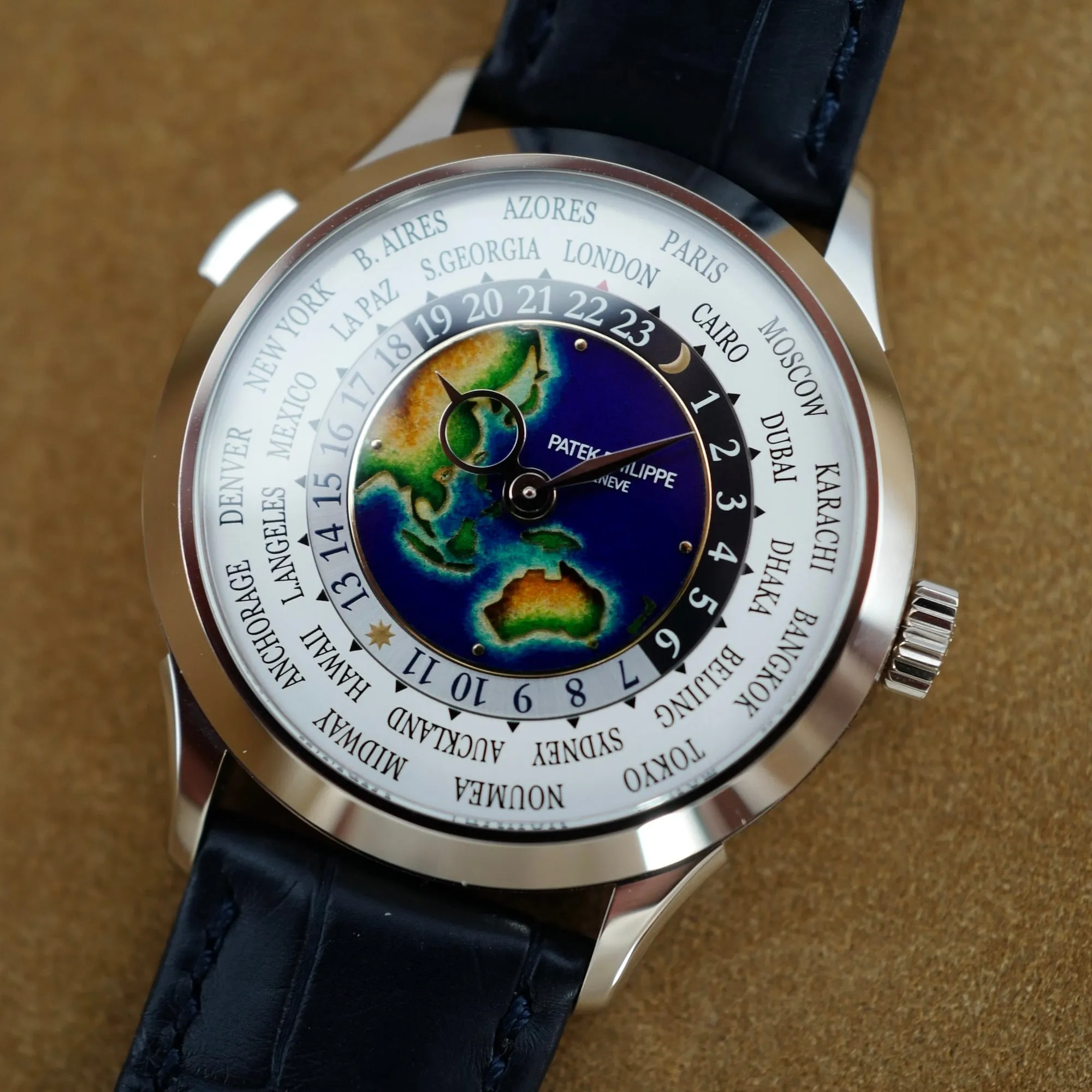 Patek Philippe White Gold World Time Enamel Watch Ref. 5231