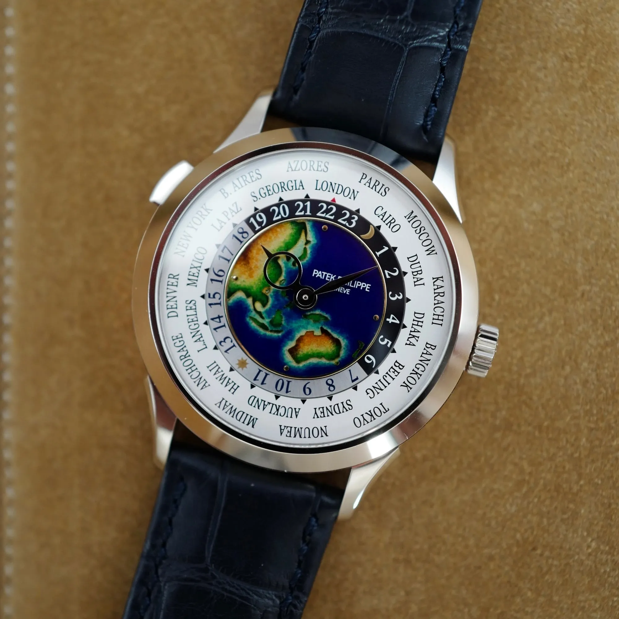 Patek Philippe White Gold World Time Enamel Watch Ref. 5231