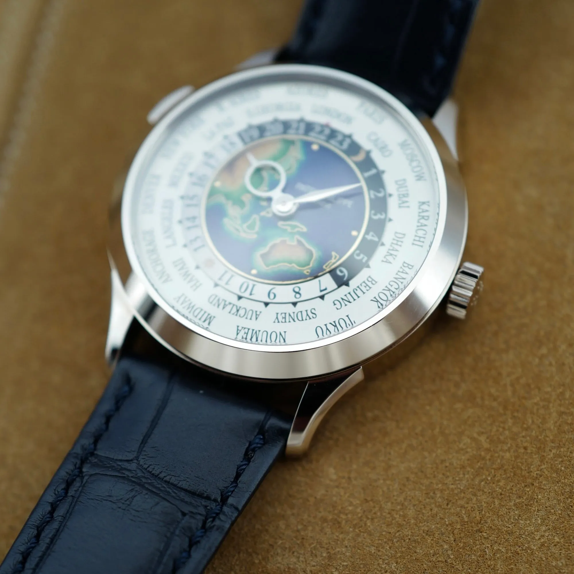 Patek Philippe White Gold World Time Enamel Watch Ref. 5231