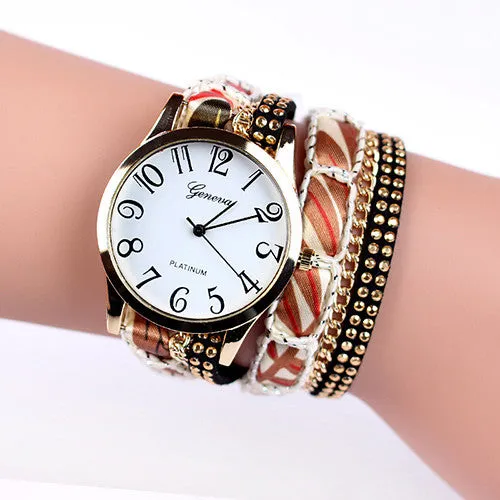 Popular fashion design iron tower Ladies Watches casual style bracelet watch women's apparel Geneva watch brand long chain