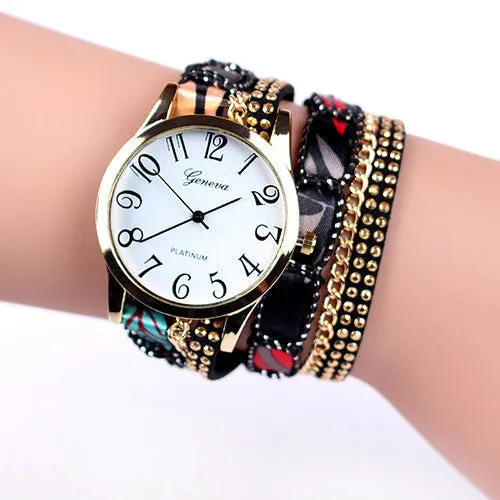 Popular fashion design iron tower Ladies Watches casual style bracelet watch women's apparel Geneva watch brand long chain