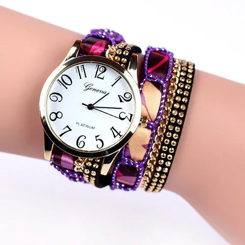 Popular fashion design iron tower Ladies Watches casual style bracelet watch women's apparel Geneva watch brand long chain
