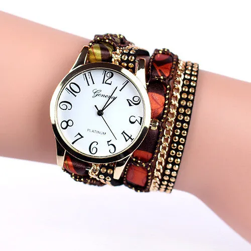 Popular fashion design iron tower Ladies Watches casual style bracelet watch women's apparel Geneva watch brand long chain