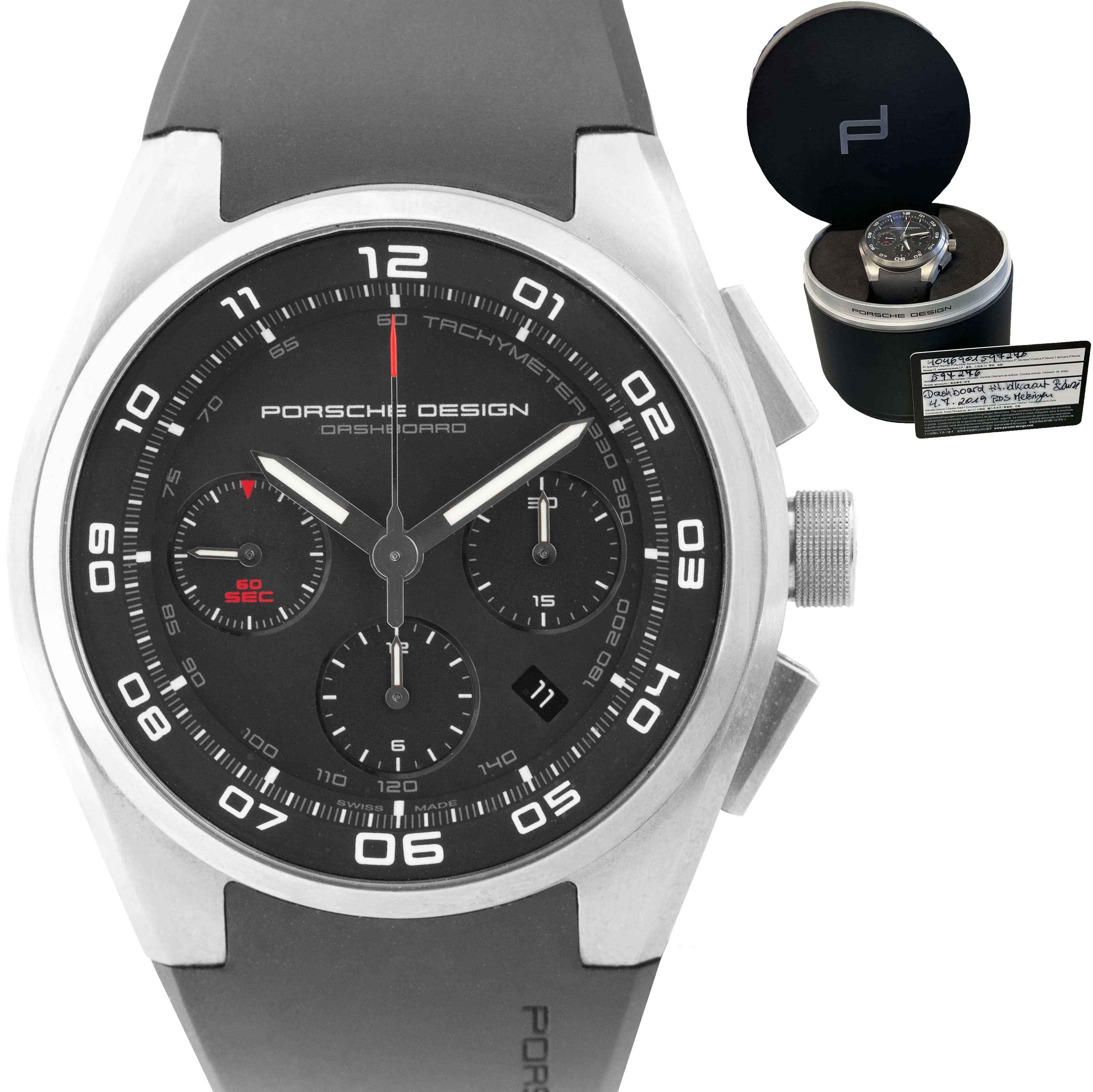 Porsche Design Dashboard Stainless Steel  Rubber Chronograph 44mm P6620 Watch