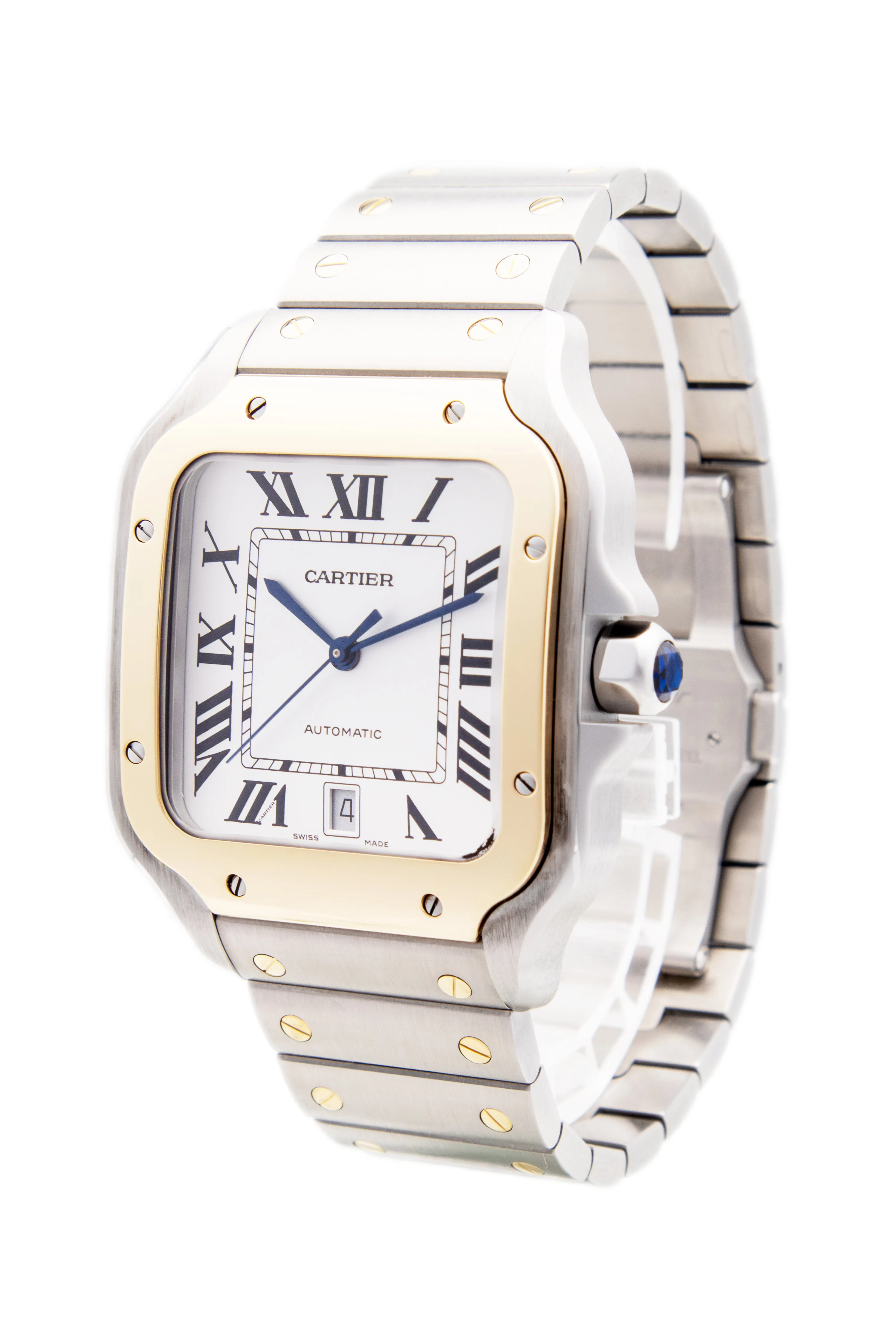 Pre-Owned 18k/SS Large Cartier Santos - 4072