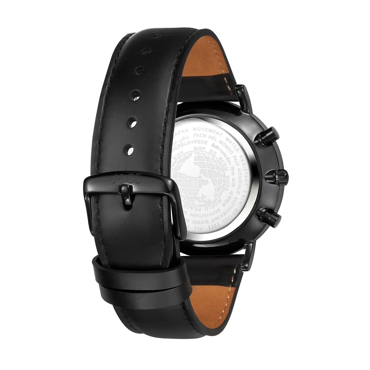 "DURBAN" MEN`S LEATHER BAND CHRONOGRAPH WATCH