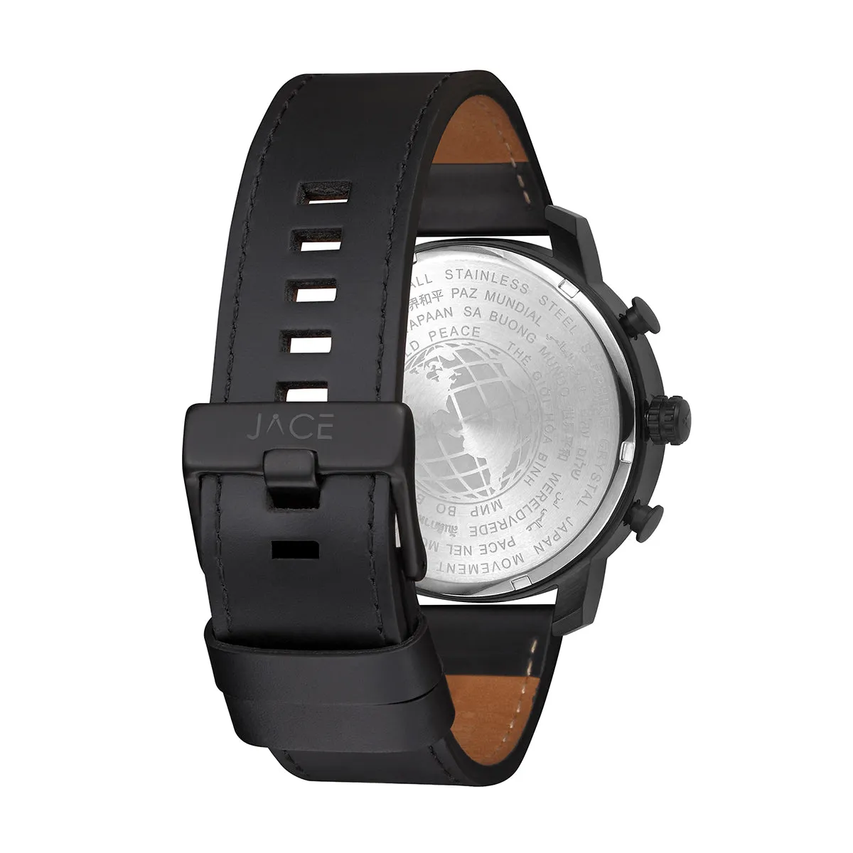 "MADRID" MEN`S LEATHER BAND CHRONOGRAPH WATCH