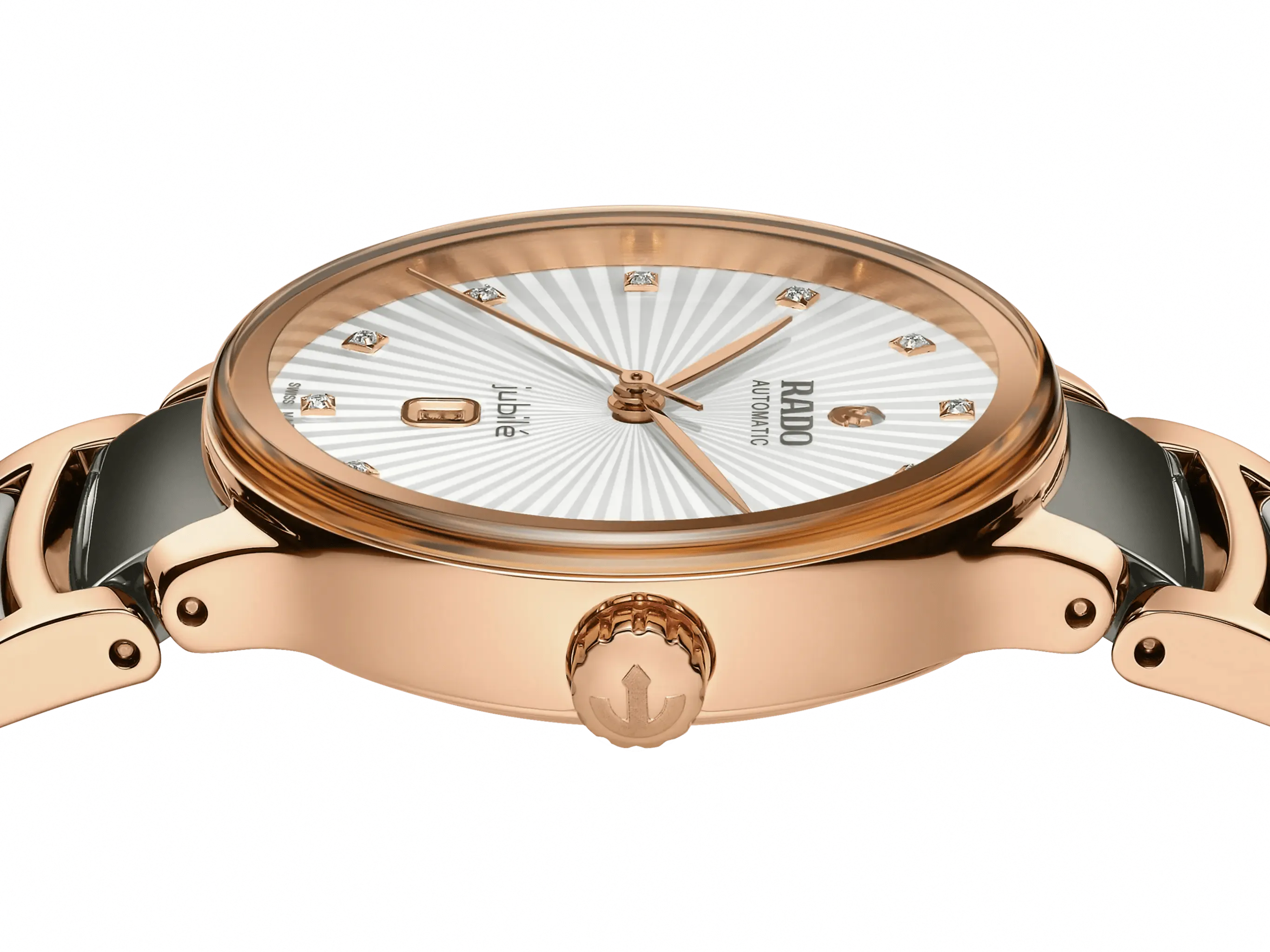 RADO Centrix Automatic Diamonds 30.5mm Rose Gold-Grey Women's Watch R30019742