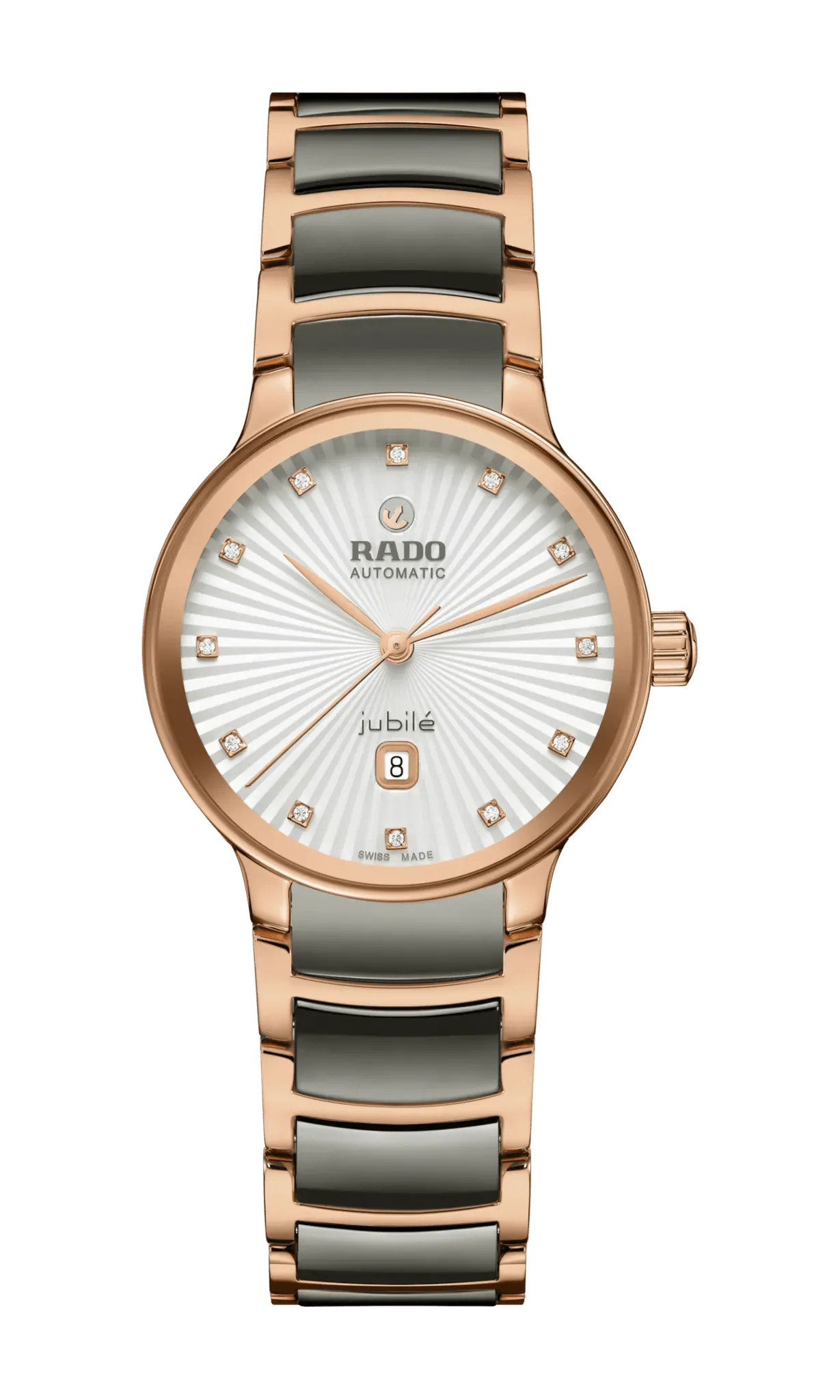 RADO Centrix Automatic Diamonds 30.5mm Rose Gold-Grey Women's Watch R30019742