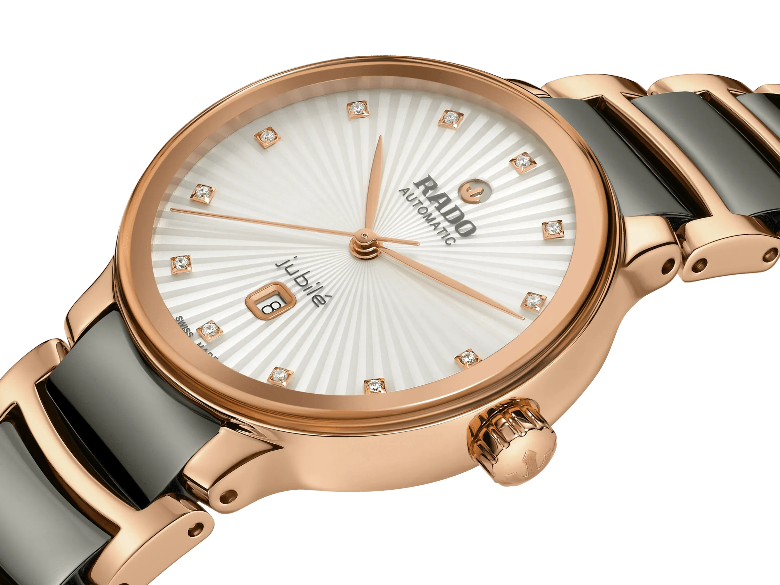 RADO Centrix Automatic Diamonds 30.5mm Rose Gold-Grey Women's Watch R30019742