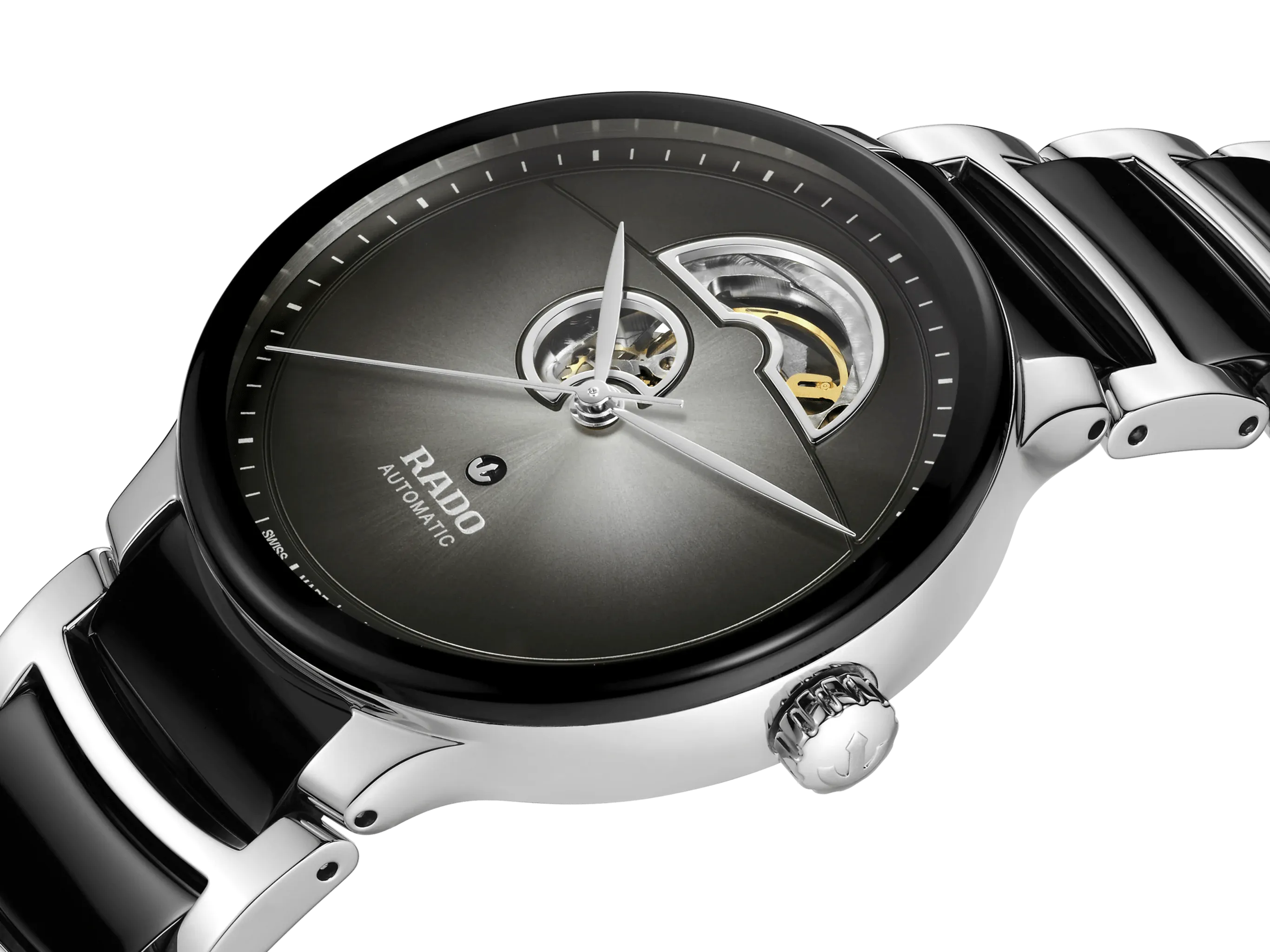 RADO Centrix Automatic Open Heart 39.5mm Black-Silver Men's Watch R30012152