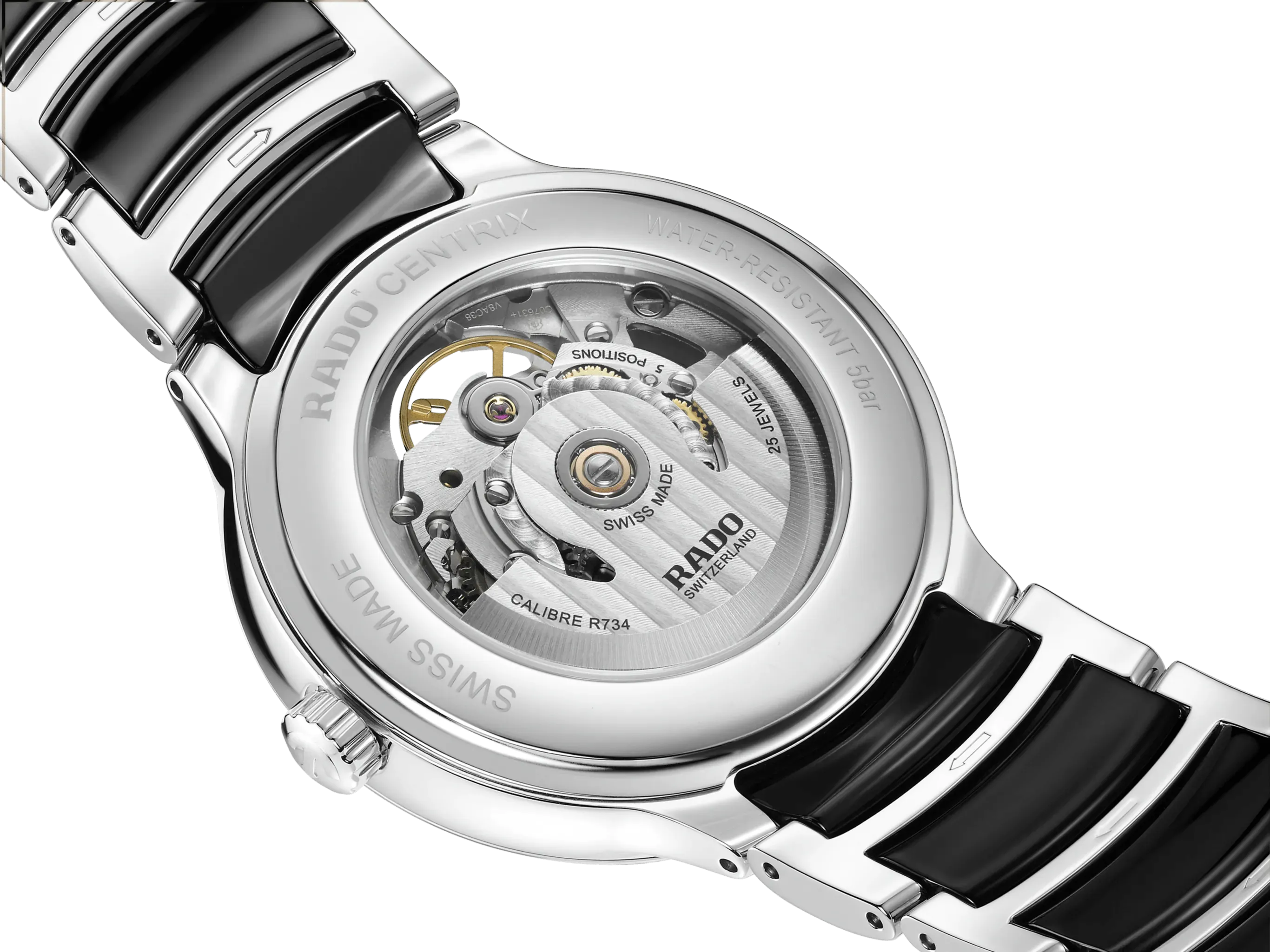 RADO Centrix Automatic Open Heart 39.5mm Black-Silver Men's Watch R30012152