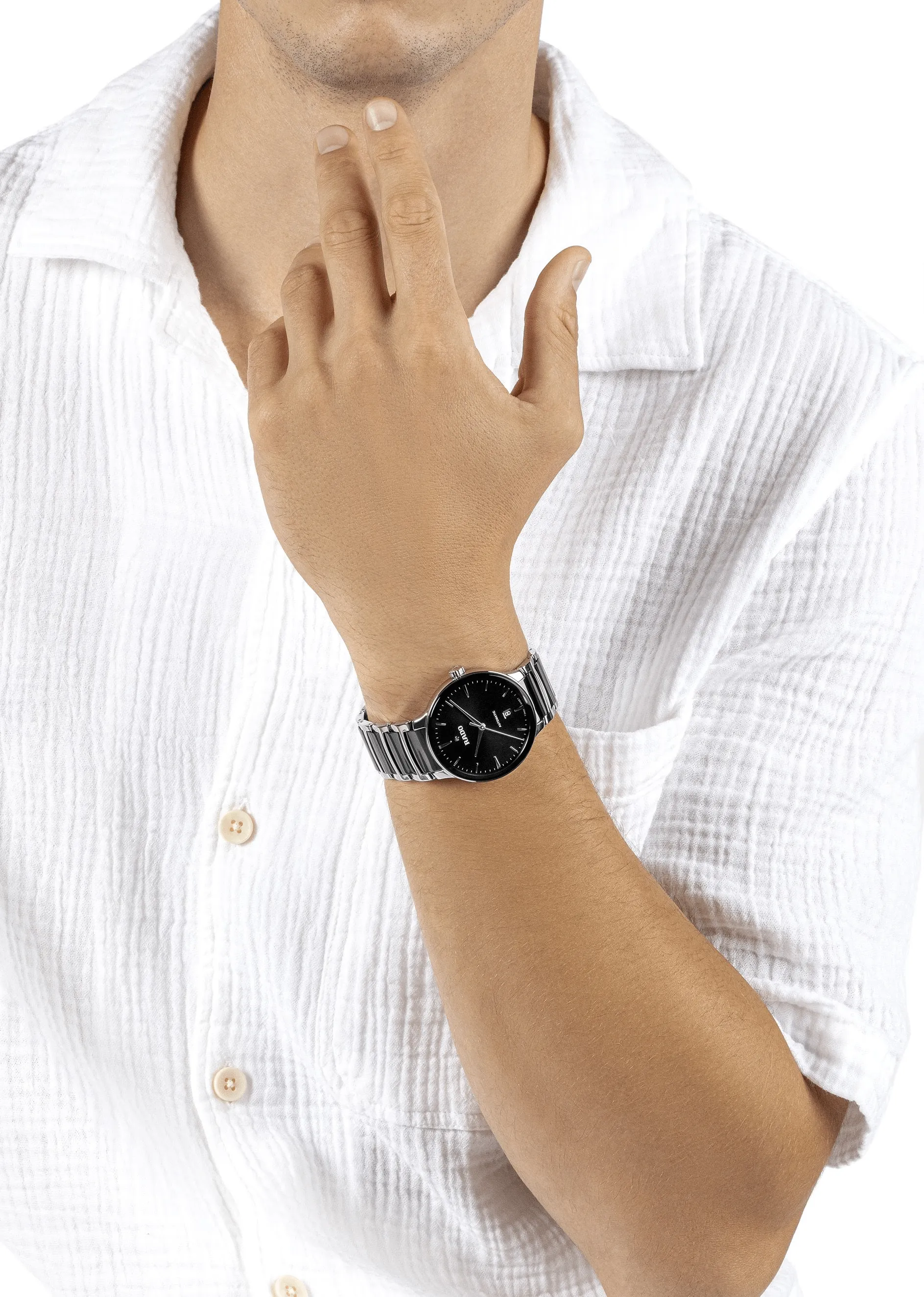 RADO Centrix Automatic Silver-Black Ceramic 39.5mm Men's Watch R30018152