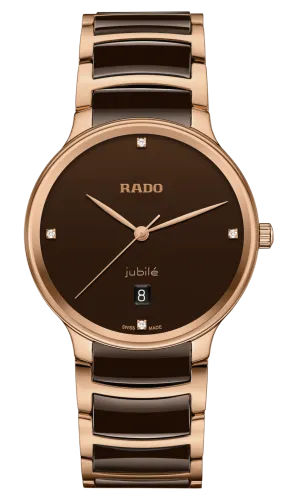 RADO Centrix Diamonds Rose Gold-Brown Ceramic 39.5mm Men's Watch R30023712