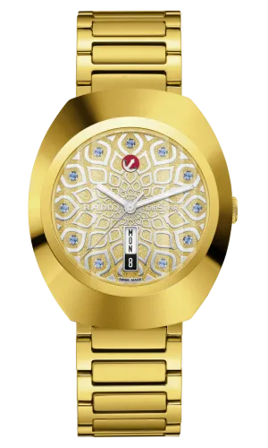 Rado DiaStar Original 38mm Pattern Dial Yellow Gold PVD Men's Watch R12161643