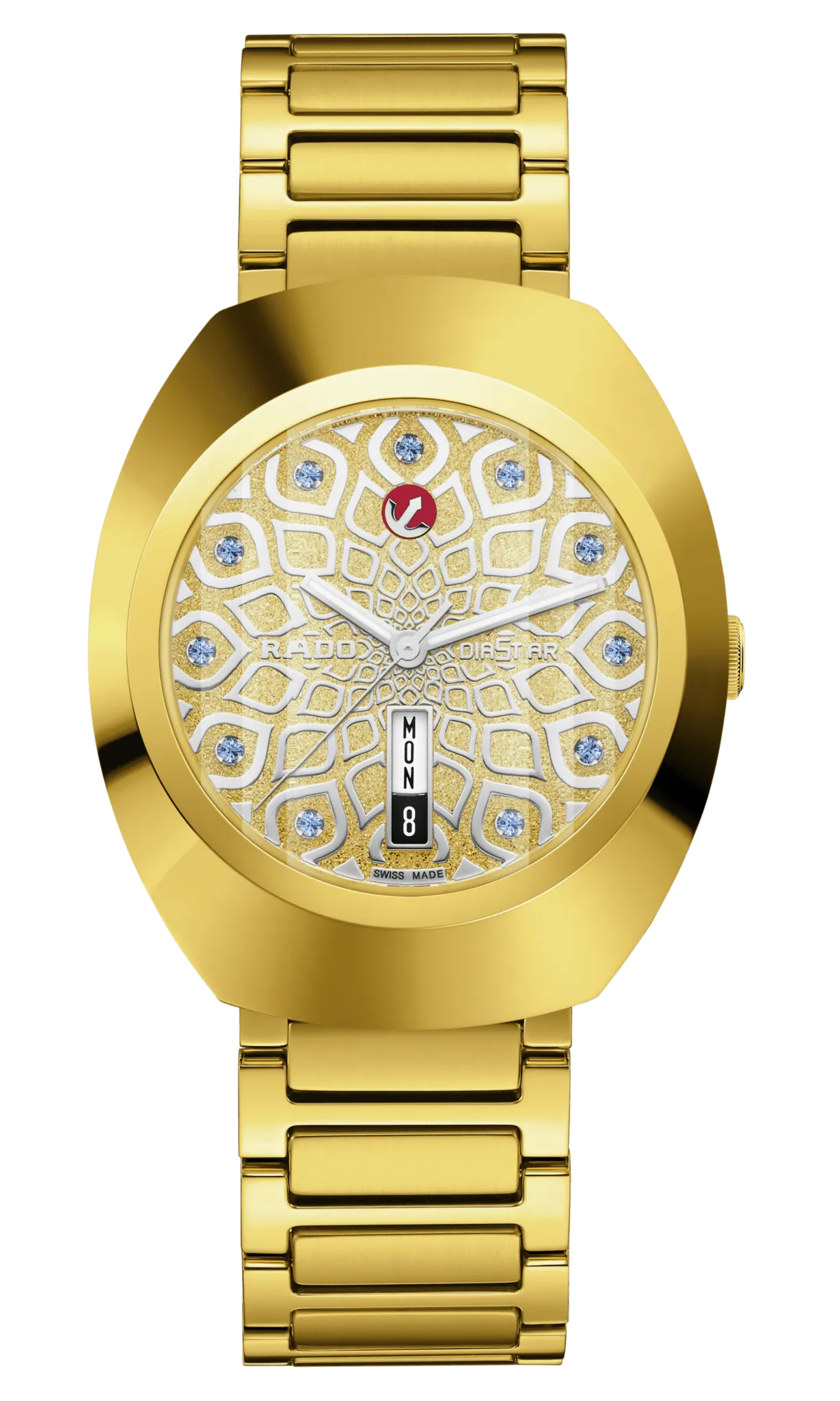 Rado DiaStar Original 38mm Pattern Dial Yellow Gold PVD Men's Watch R12161643
