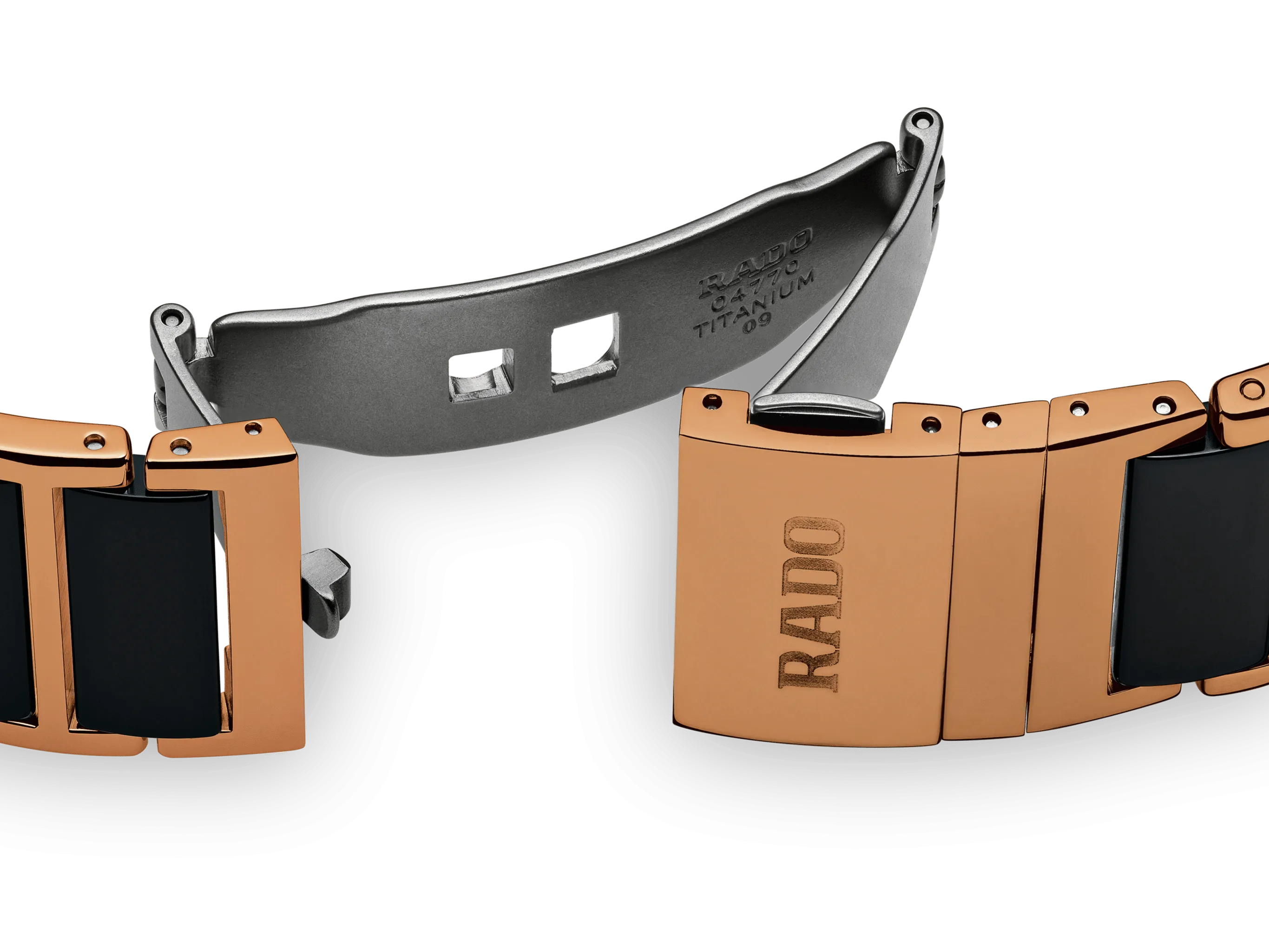 RADO Integral Diamonds 22.7mm Ceramic-Stainless Steel Black-Rose Gold Women's Watch R20612712