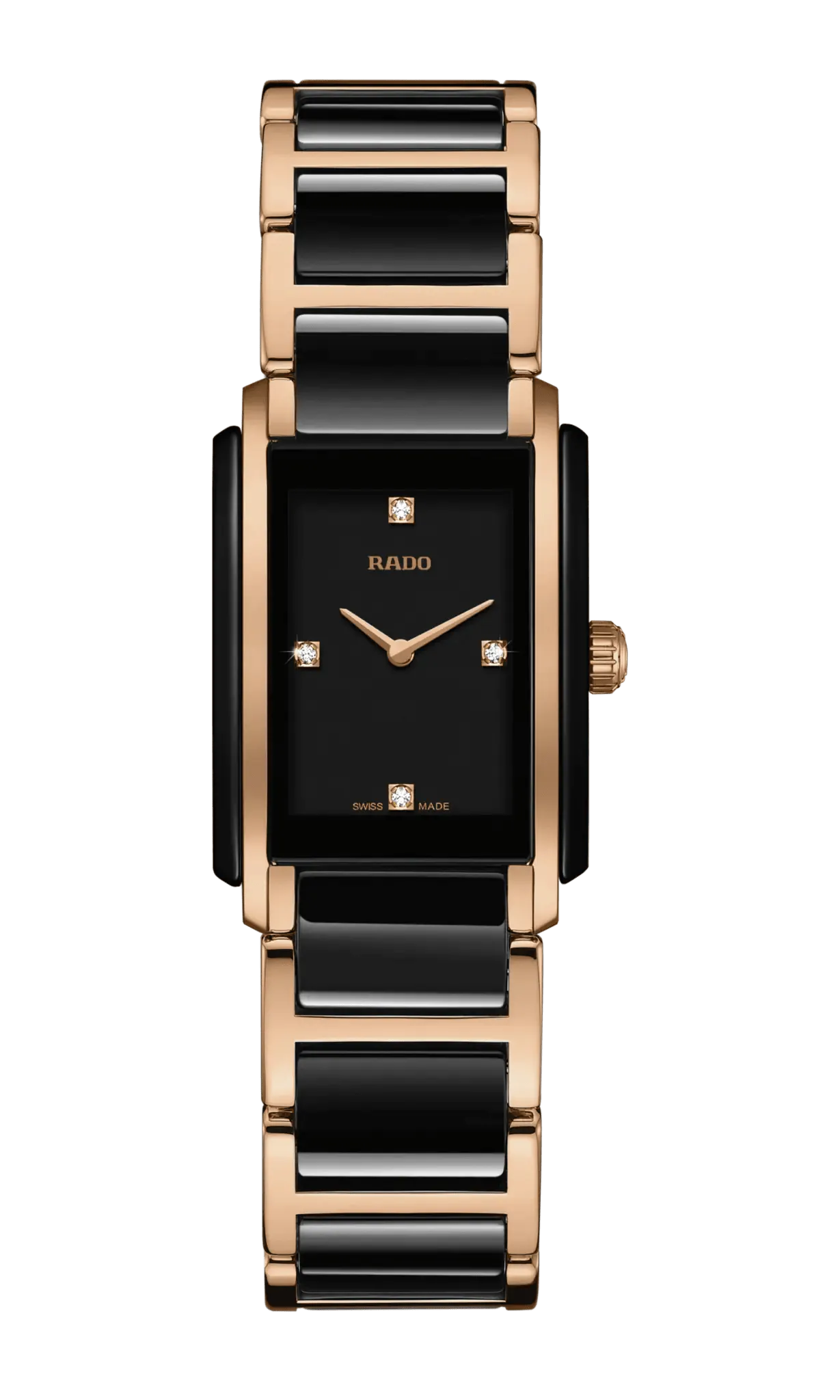 RADO Integral Diamonds 22.7mm Ceramic-Stainless Steel Black-Rose Gold Women's Watch R20612712