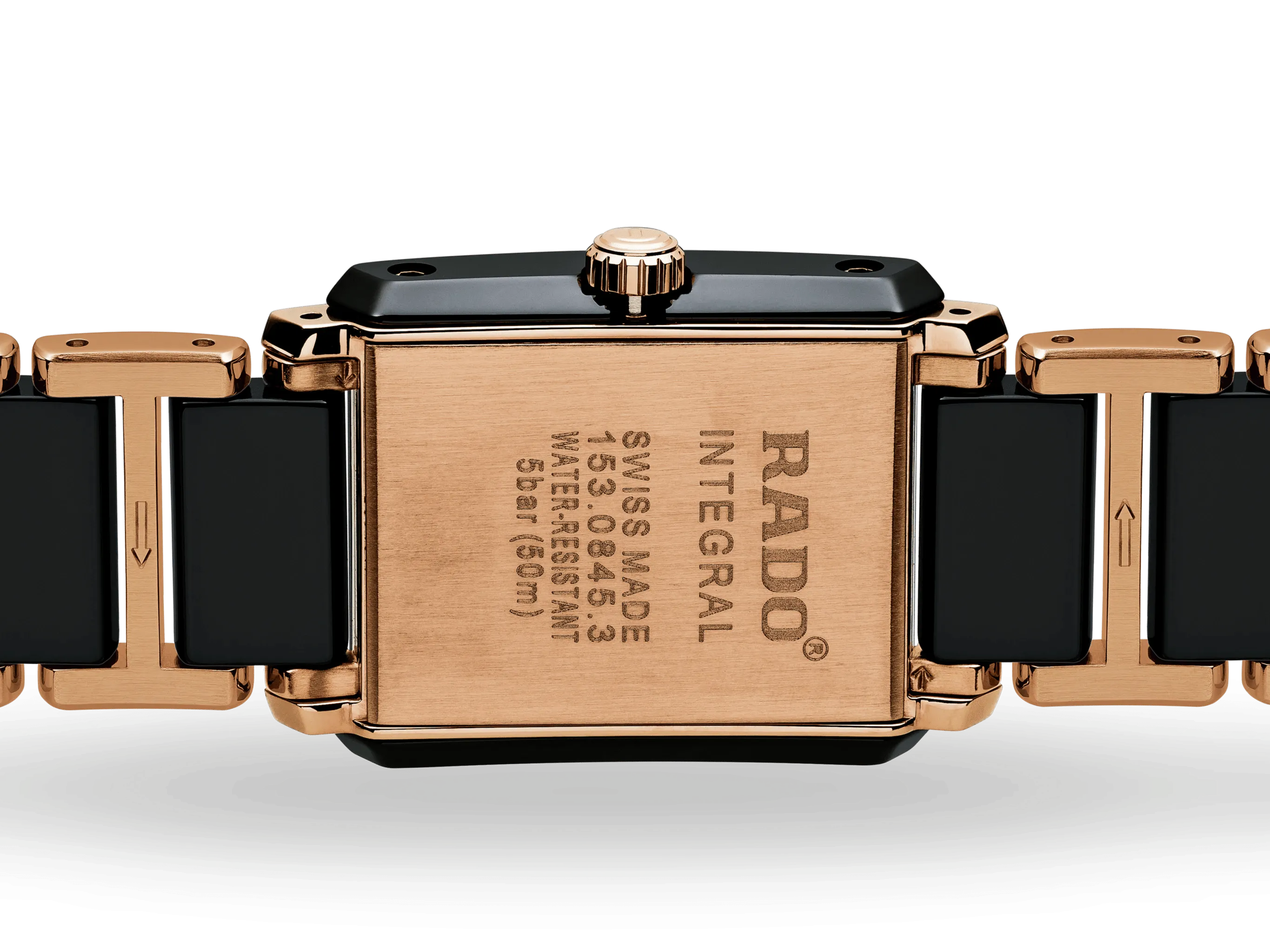 RADO Integral Diamonds 22.7mm Ceramic-Stainless Steel Black-Rose Gold Women's Watch R20612712