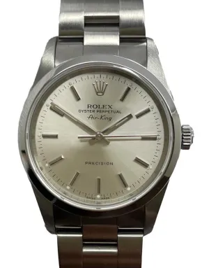 Rolex Air-King Precision 34mm 14000M Silver Dial Automatic Watch