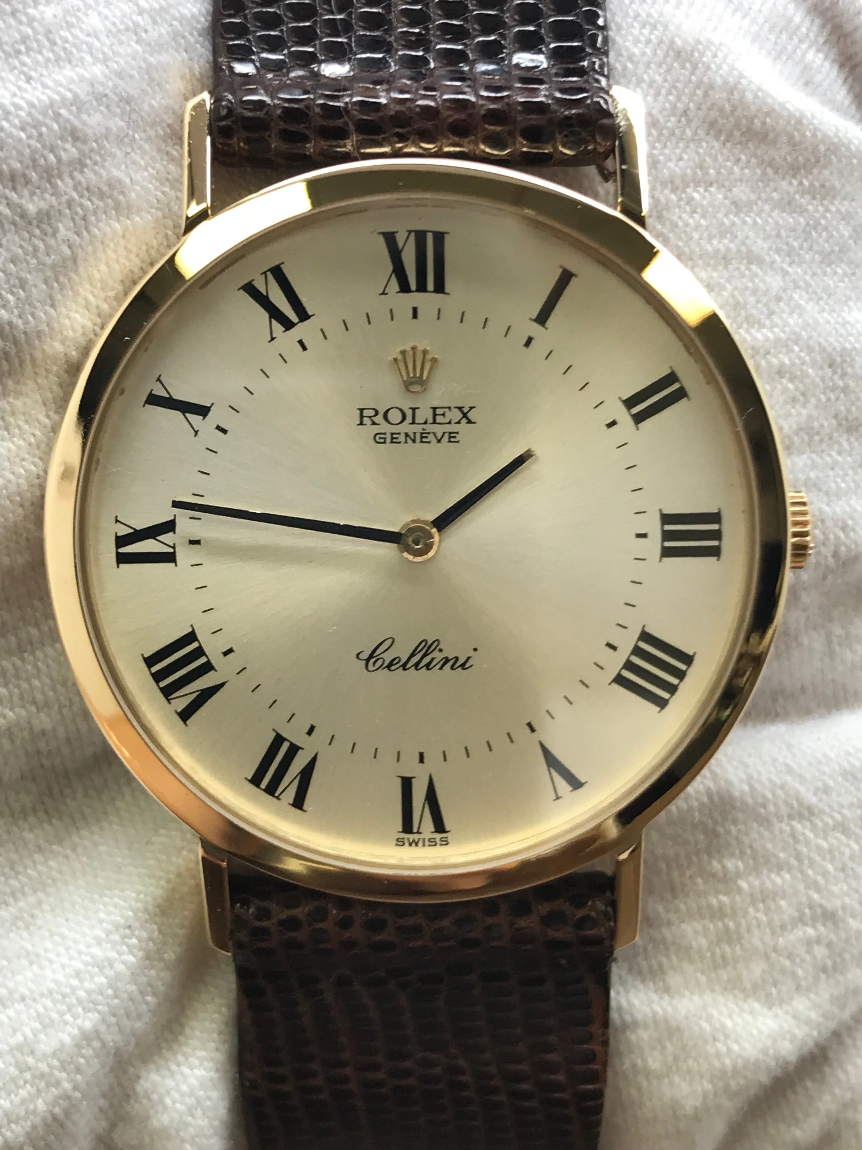 Rolex Cellini 4112 Champagne Dial Hand Wind Men's Watch