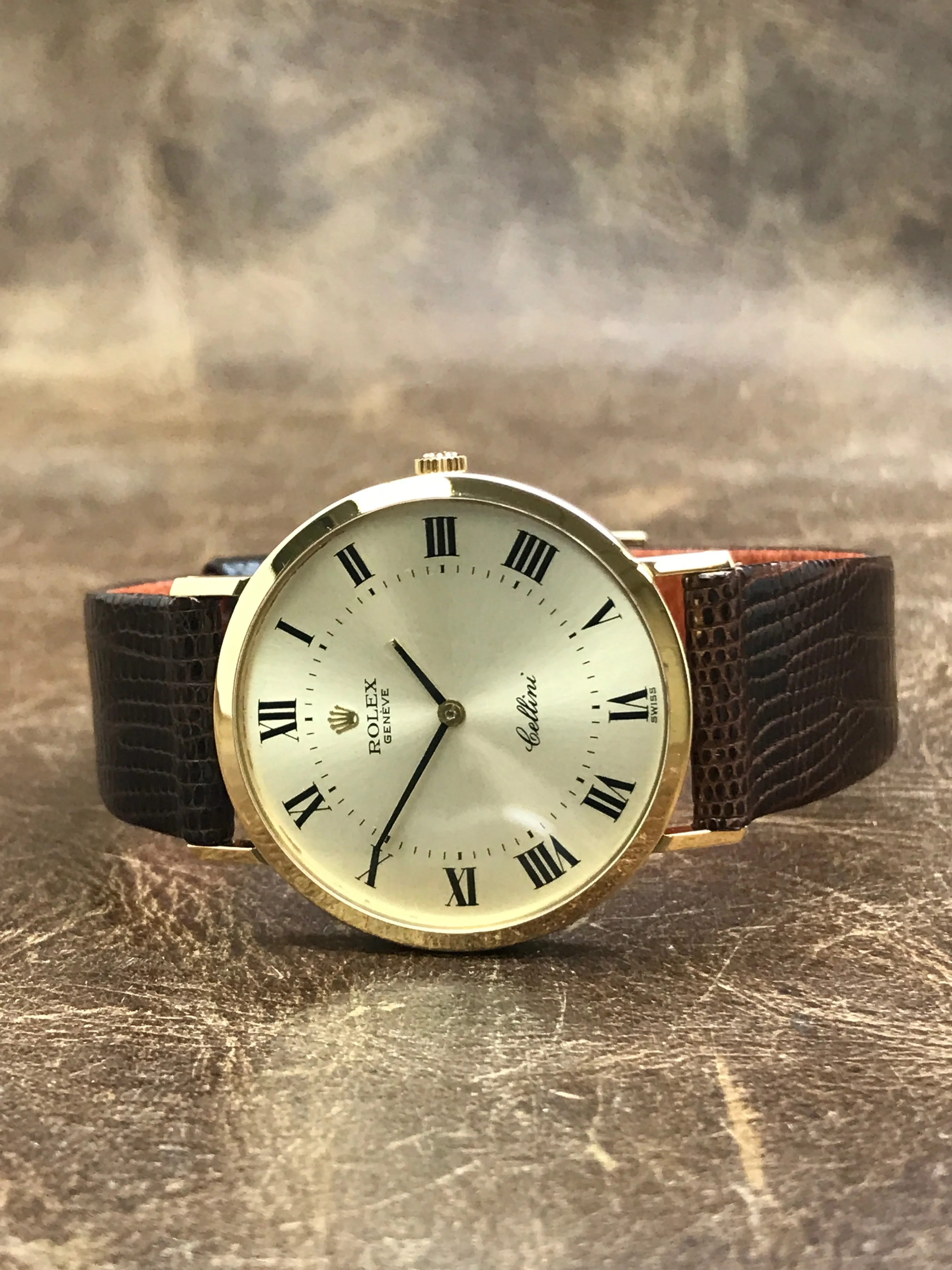 Rolex Cellini 4112 Champagne Dial Hand Wind Men's Watch
