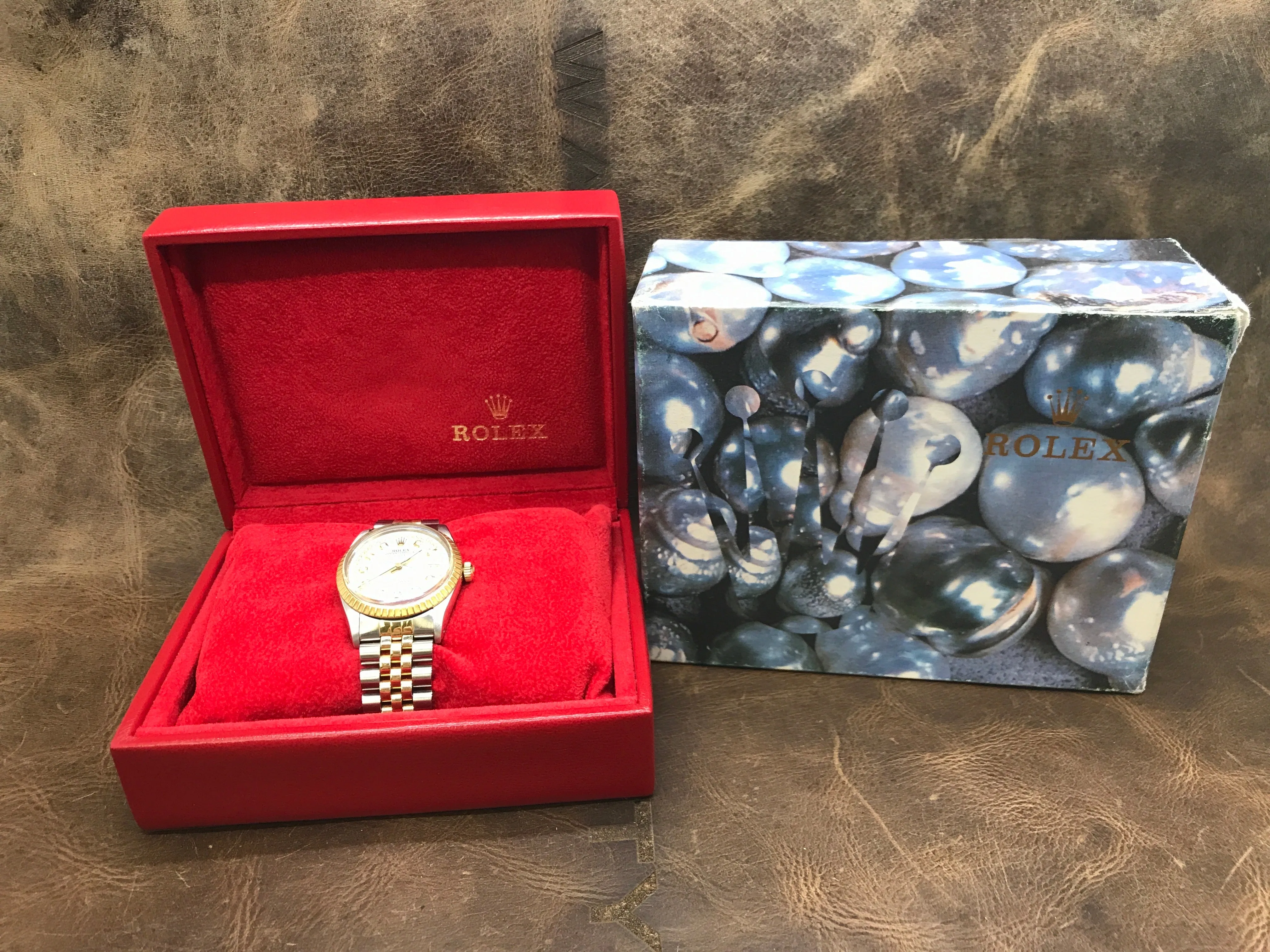 Rolex Date 34mm 15053 Custom MOP Diamond Dial Automatic Watch