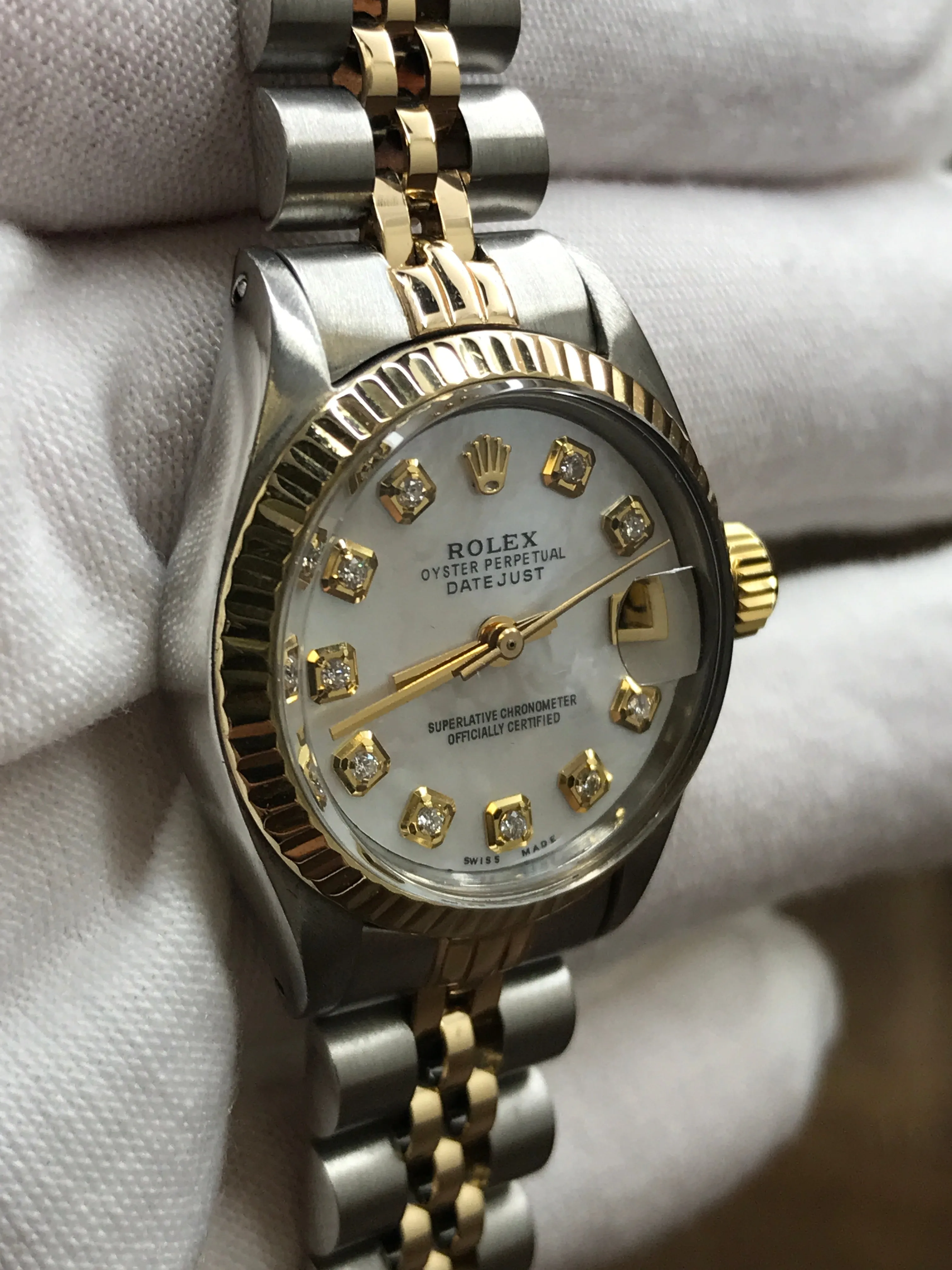 Rolex Datejust 26mm 6917 Custom MOP Diamond Dial Automatic Women's Watch