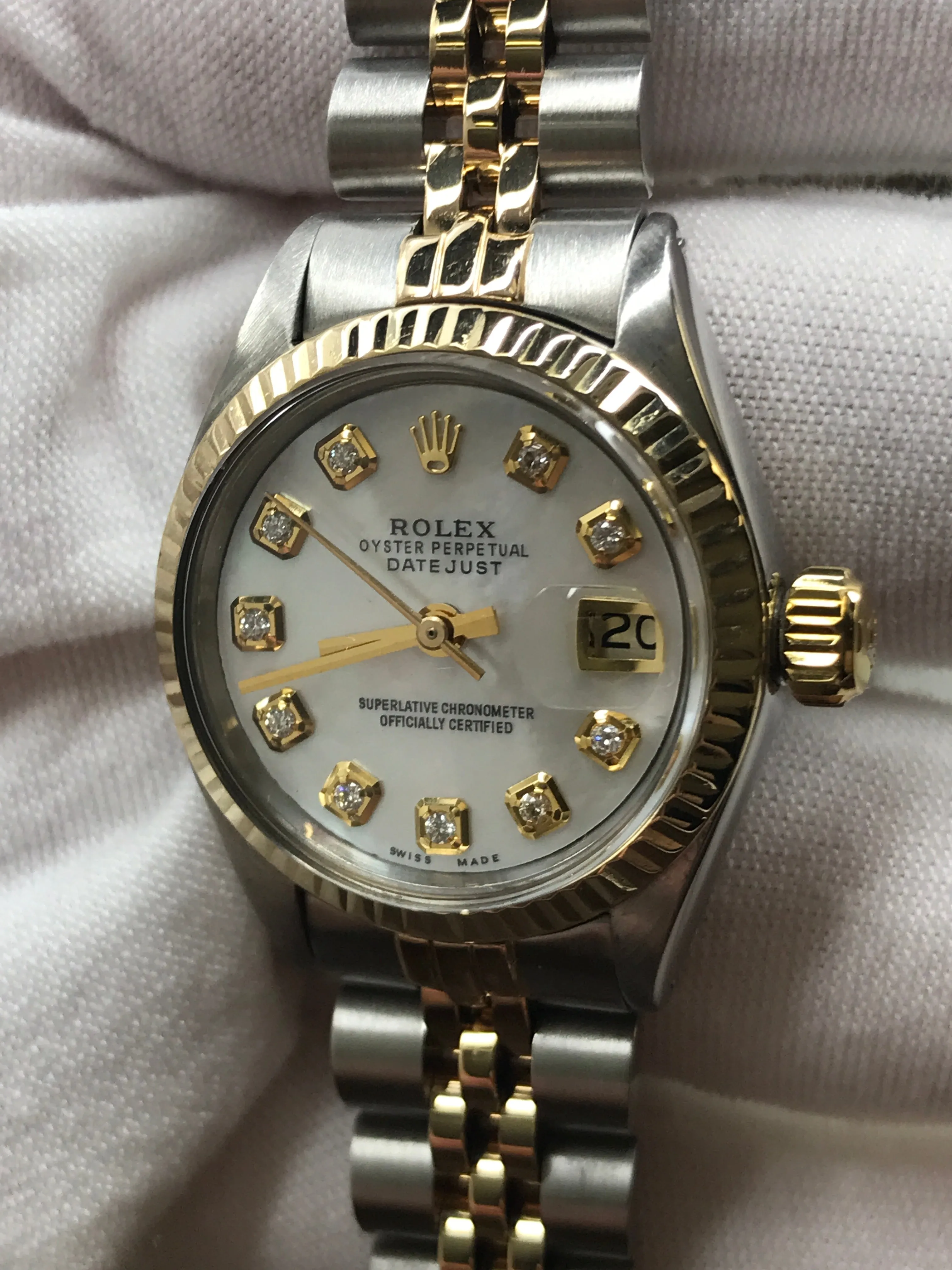 Rolex Datejust 26mm 6917 Custom MOP Diamond Dial Automatic Women's Watch