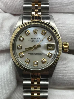 Rolex Datejust 26mm 6917 Custom MOP Diamond Dial Automatic Women's Watch