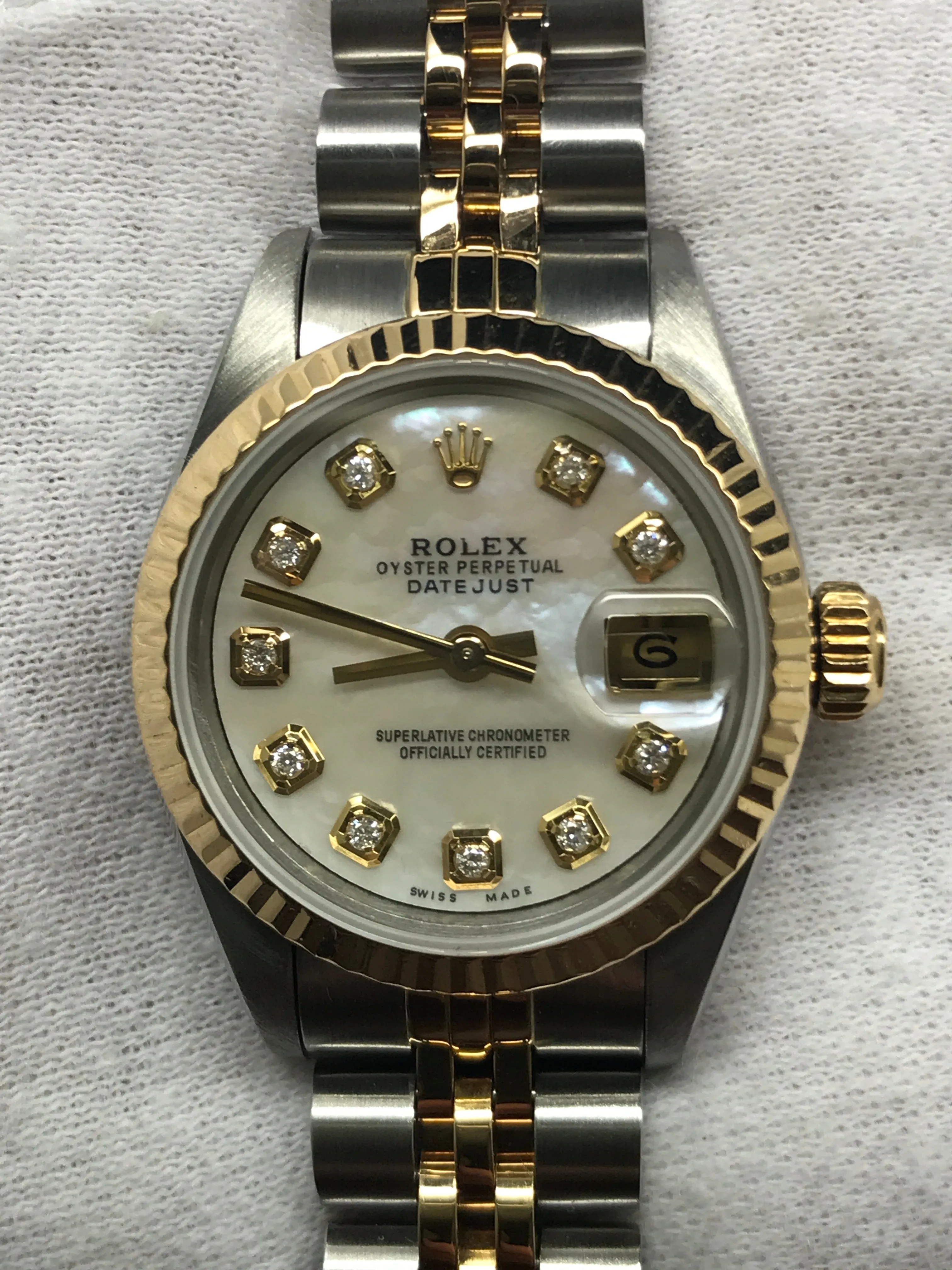 Rolex Datejust 26mm 69173 Custom MOP Diamond Dial Automatic Women's Watch