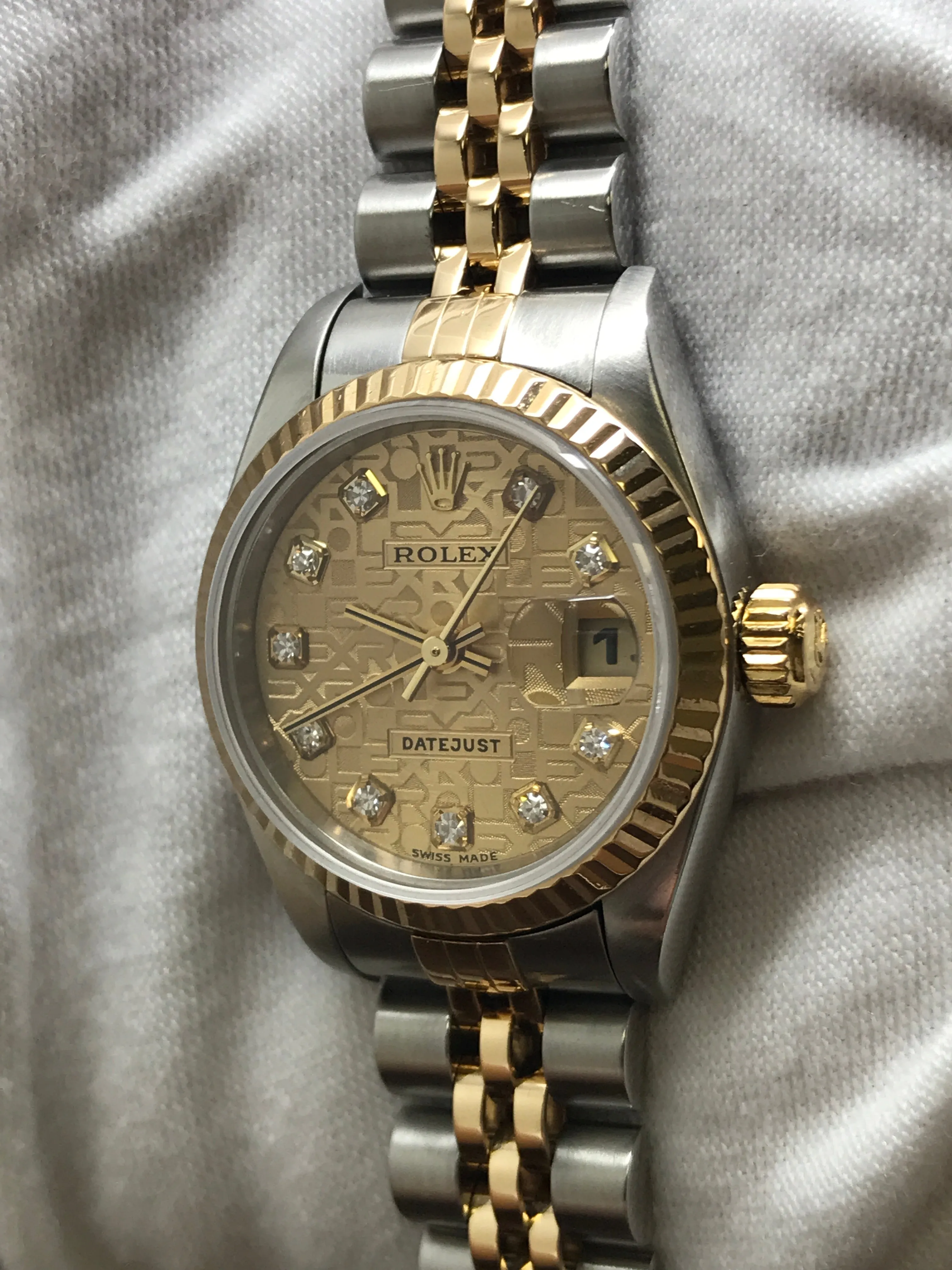 Rolex Datejust 26mm 79173 Jubilee Champagne Diamond Dial Automatic Women's Watch