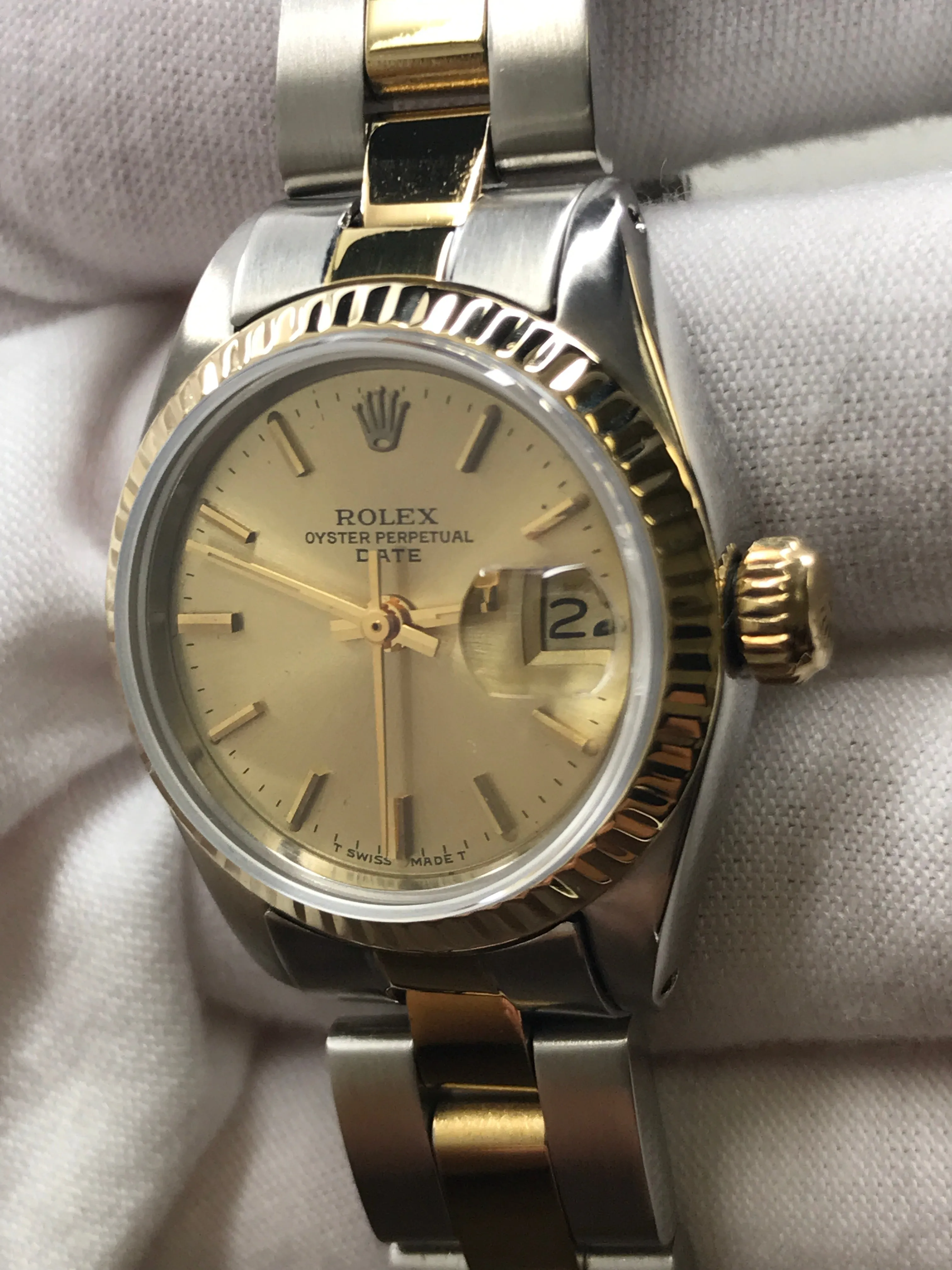 Rolex Datejust 26mm Custom Bracelet 6917 Champagne Dial Automatic Women's Watch