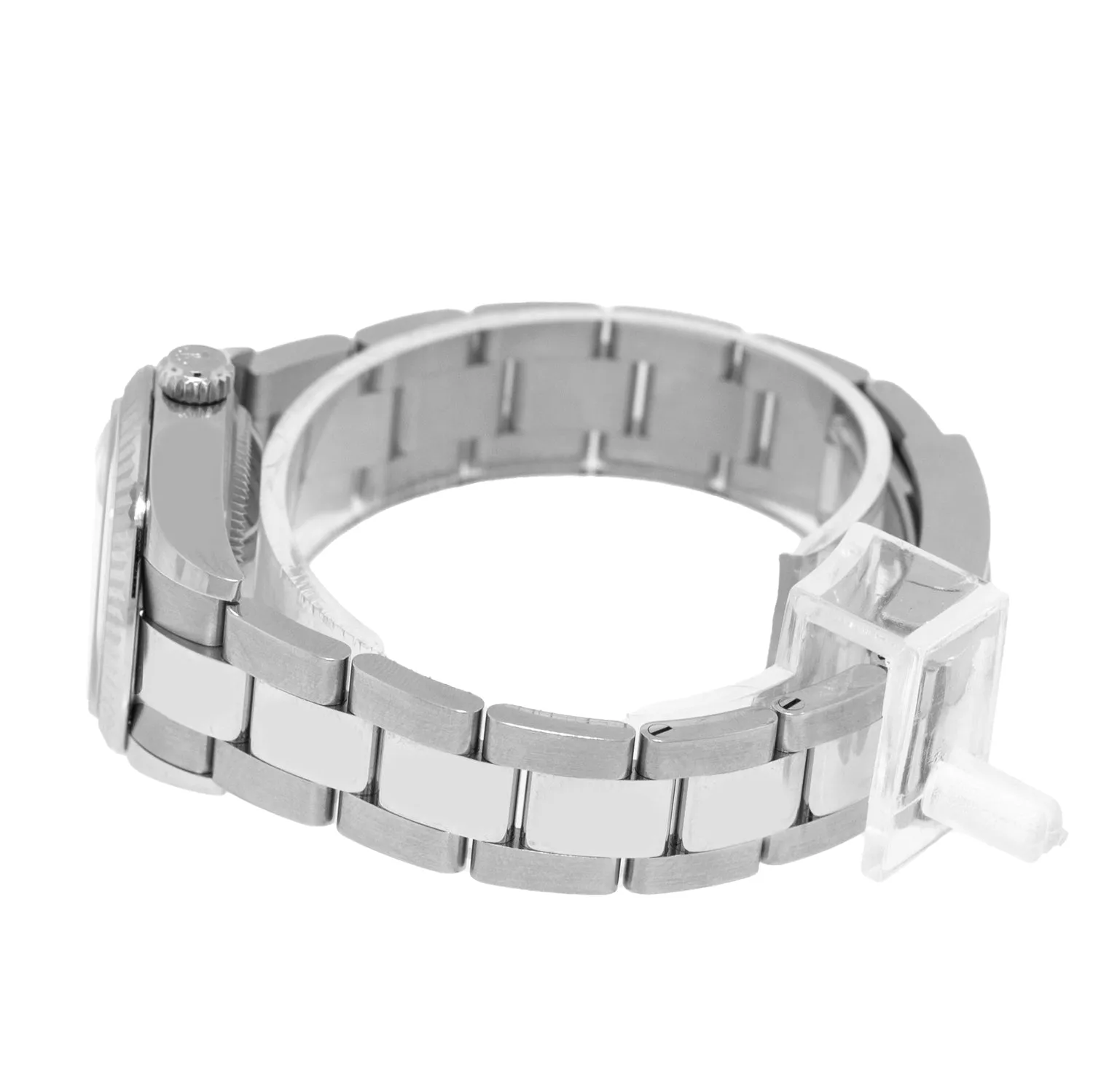 Rolex Datejust 28mm White Gold Steel White Roman Dial Fluted Bezel 279174