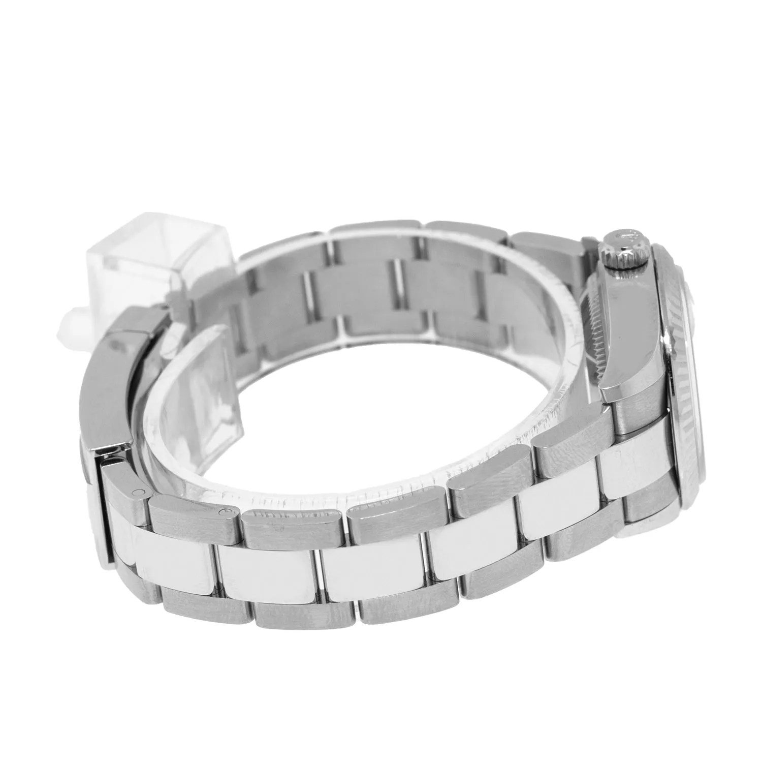 Rolex Datejust 28mm White Gold Steel White Roman Dial Fluted Bezel 279174