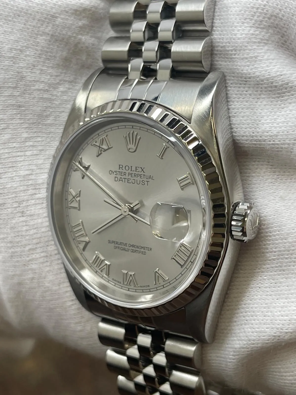 Rolex Datejust 36 16234 Silver Roman Dial Automatic Watch