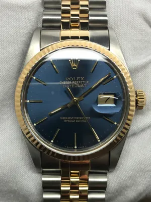 Rolex Datejust 36mm 16013 Blue Dial Automatic Watch