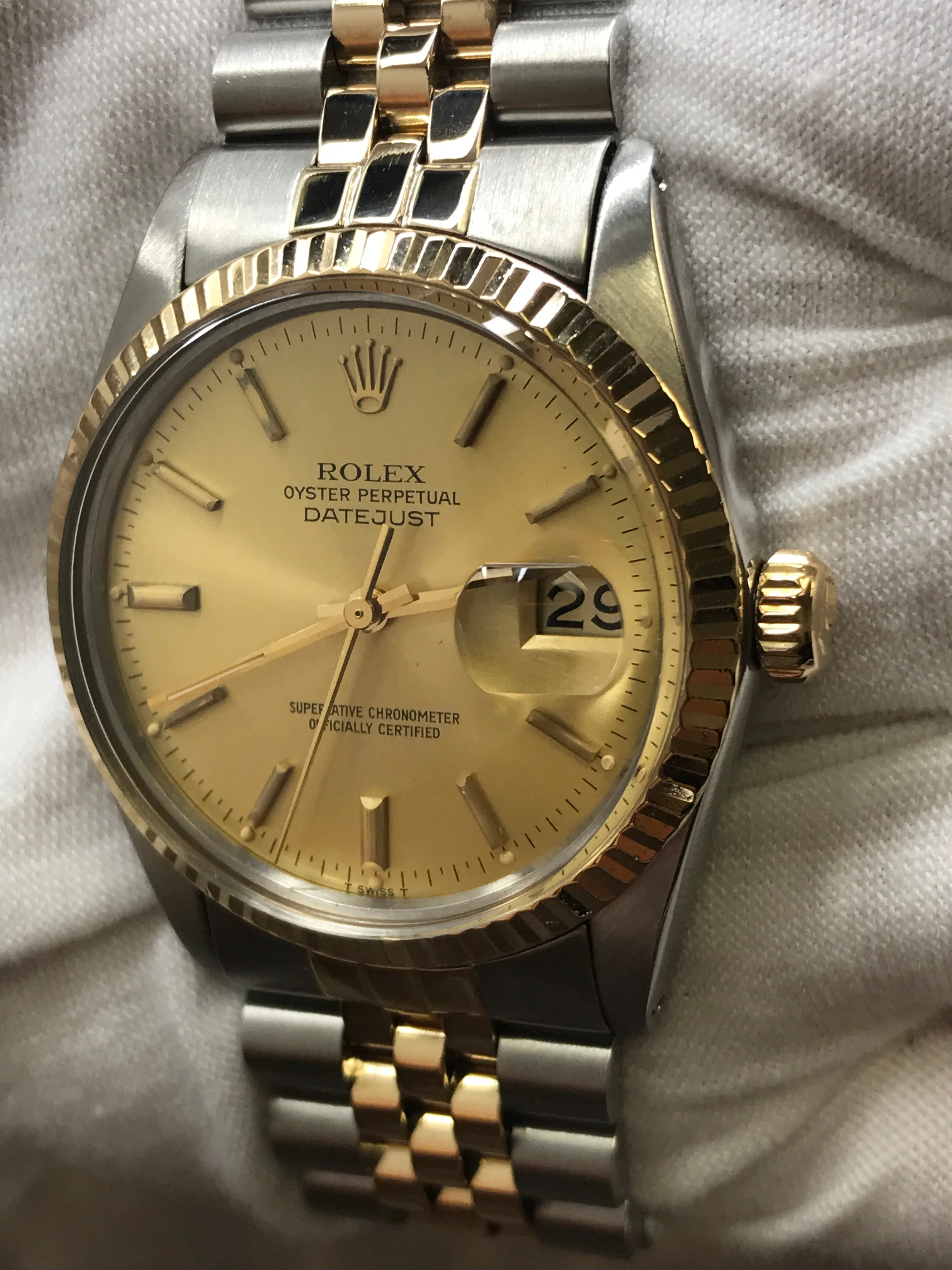 Rolex Datejust 36mm 16013 Champagne Dial Automatic Watch