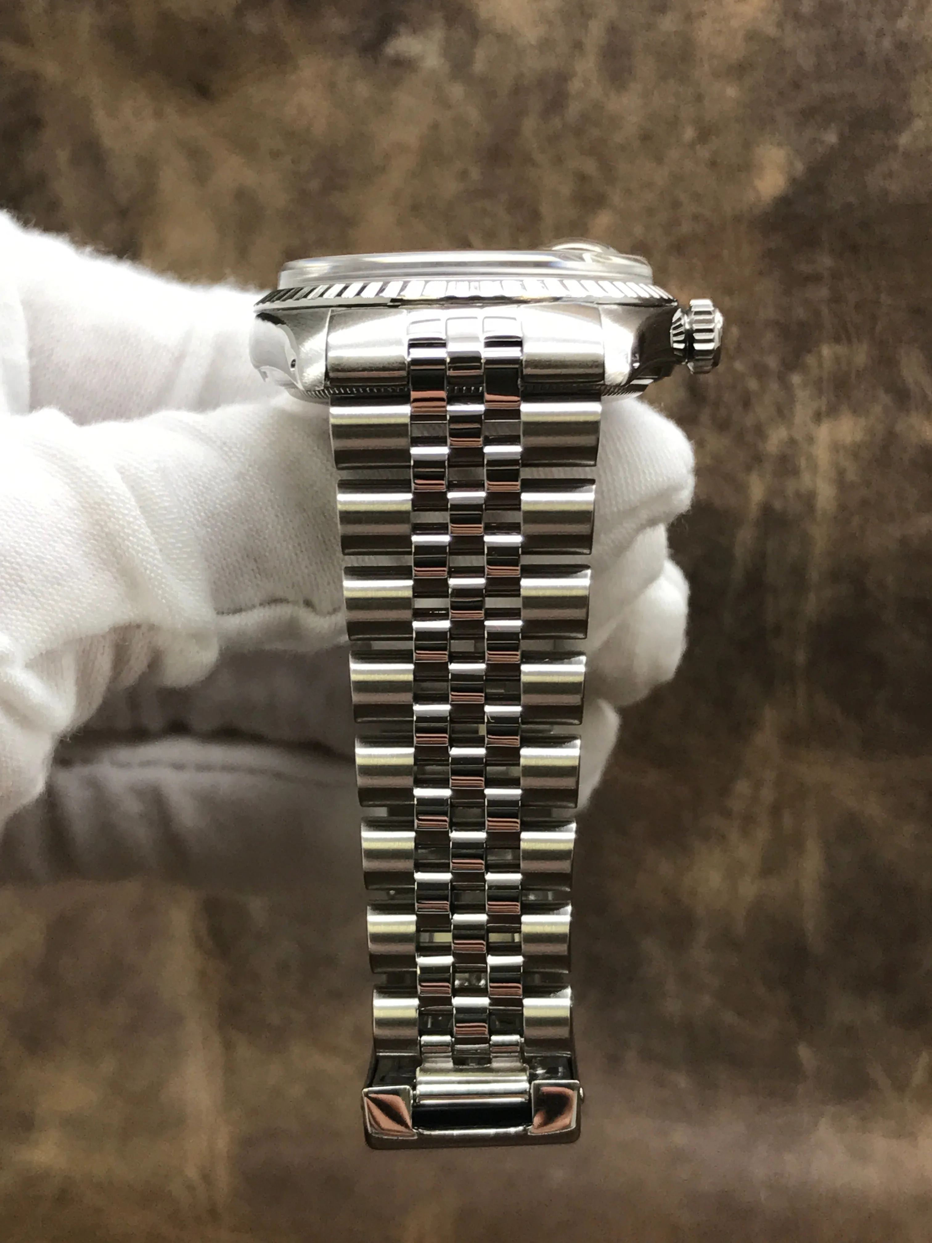 Rolex Datejust 36mm 16030 Custom Silver Diamond Dial Automatic Watch