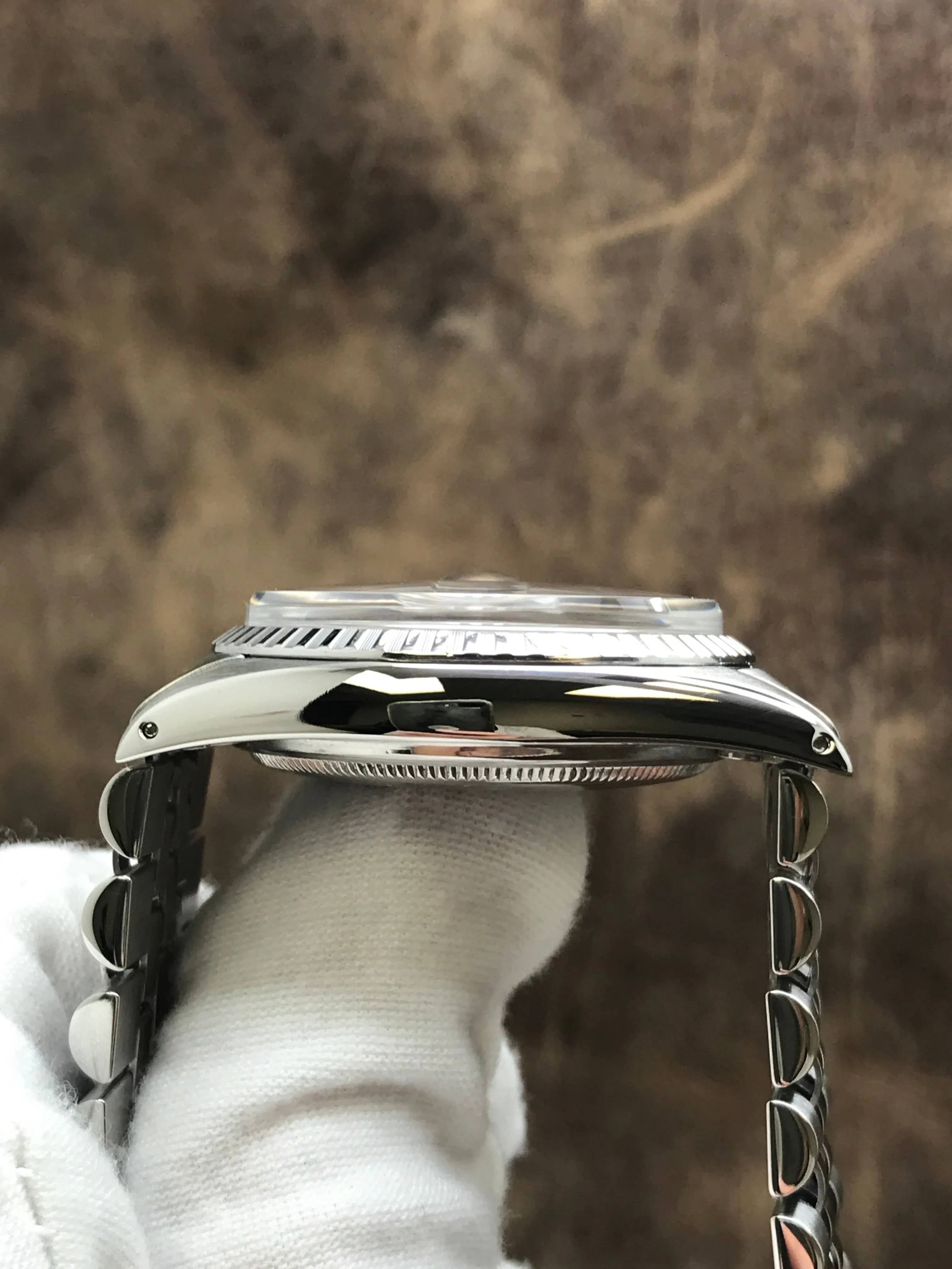 Rolex Datejust 36mm 16030 Custom Silver Diamond Dial Automatic Watch