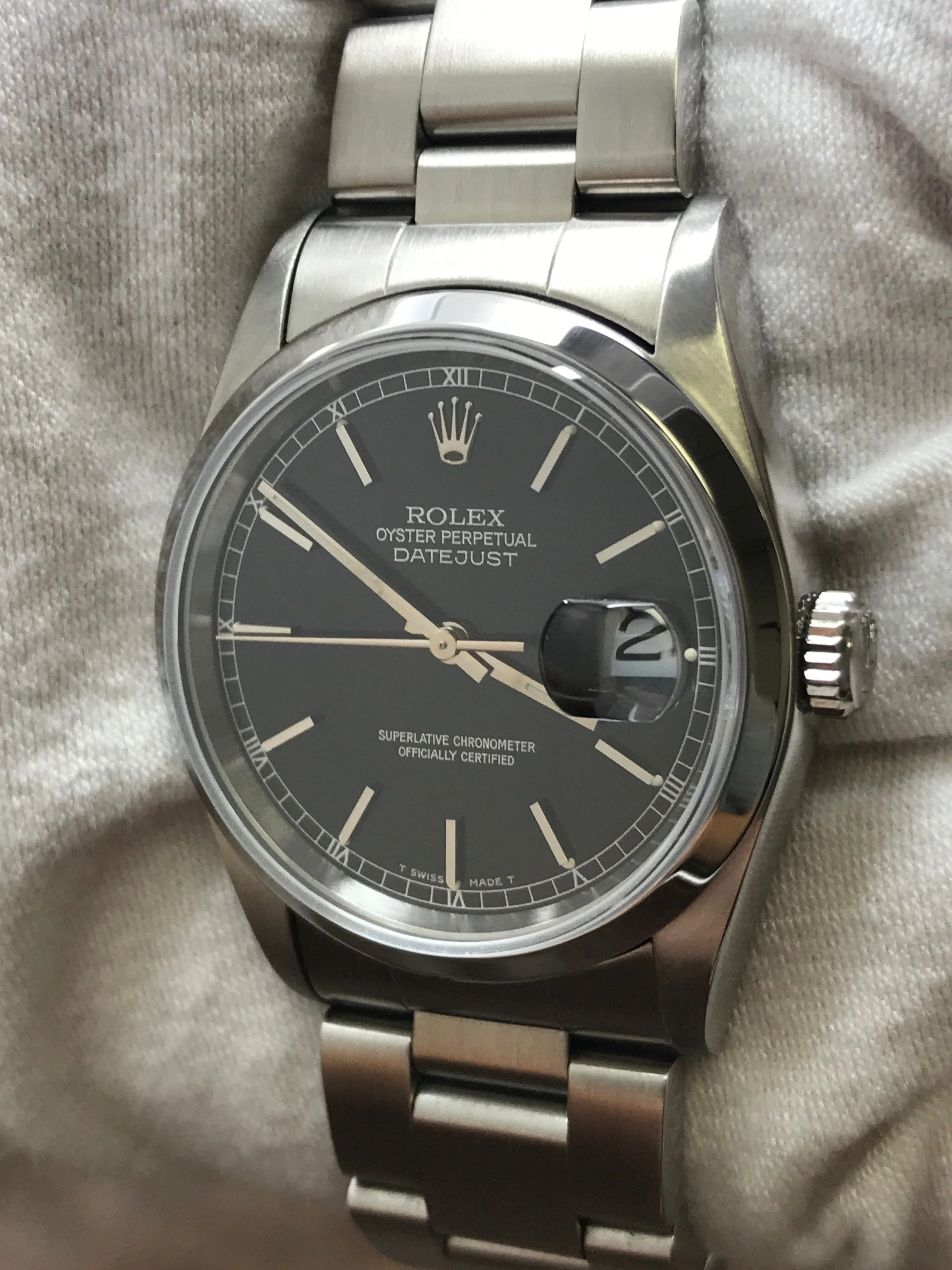 Rolex Datejust 36mm 16200 Black Dial Automatic Watch