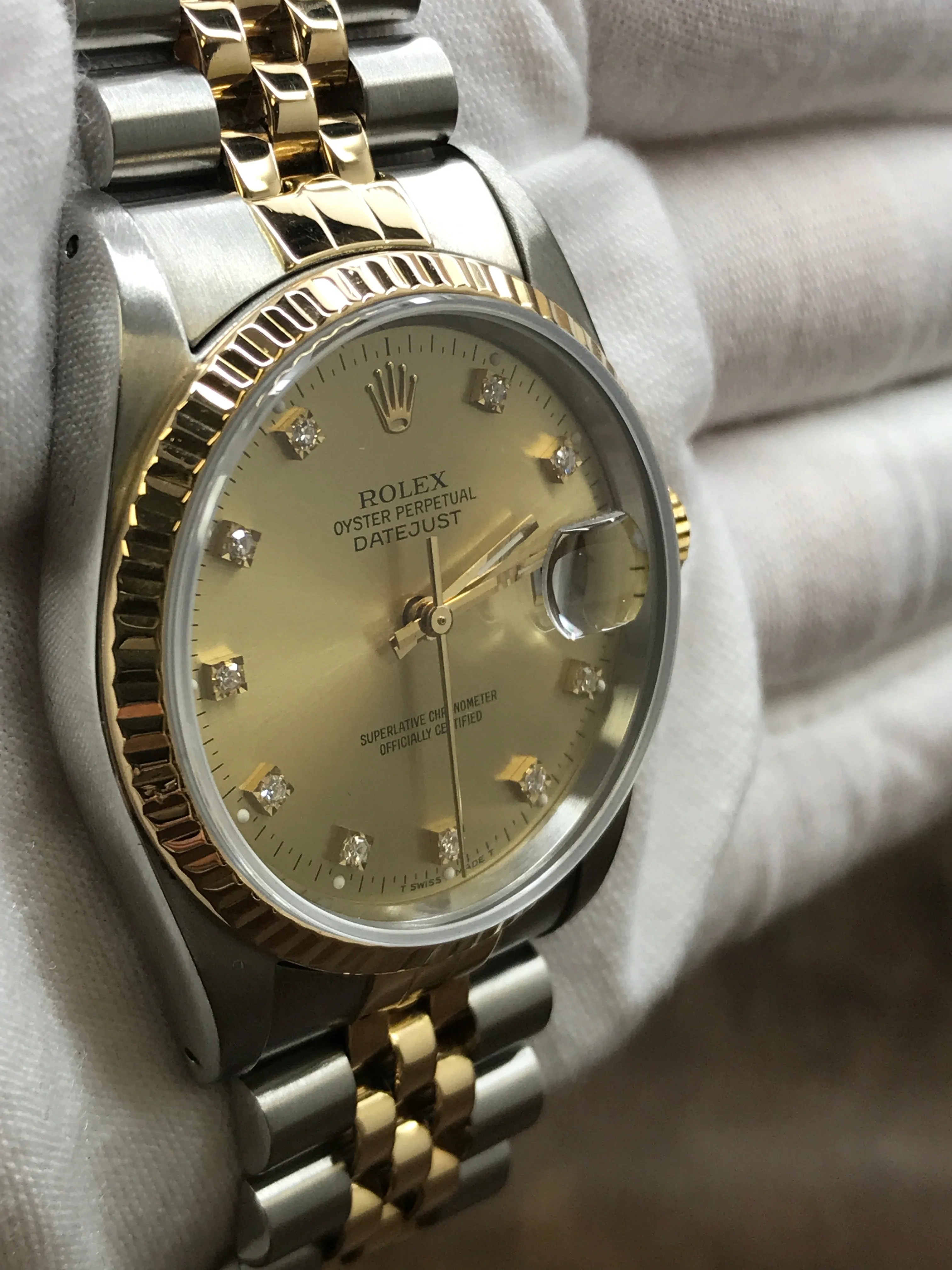 Rolex Datejust 36mm 16233 Champagne Dial Automatic Watch
