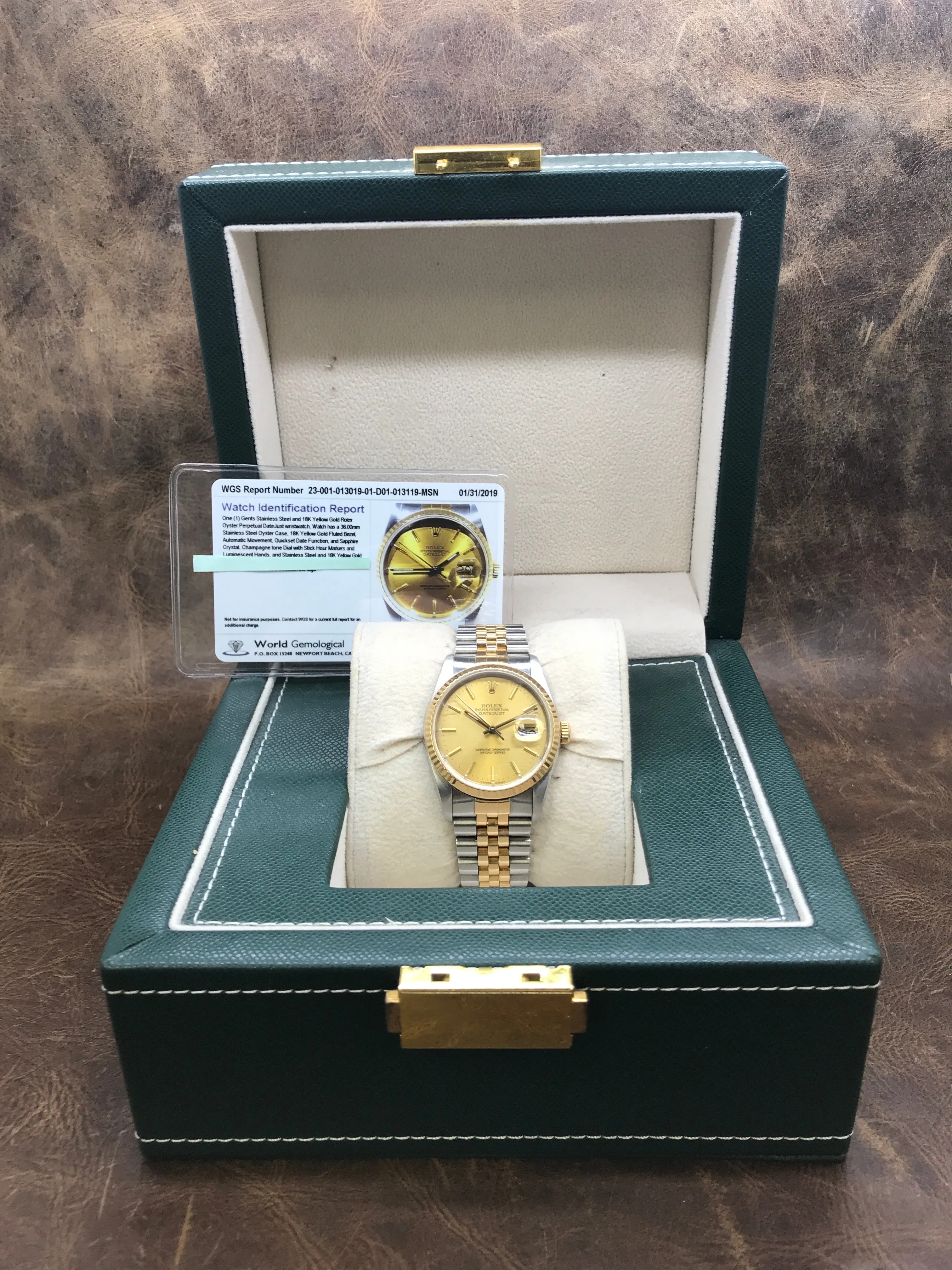Rolex Datejust 36mm 16233 Champagne Dial Automatic Watch