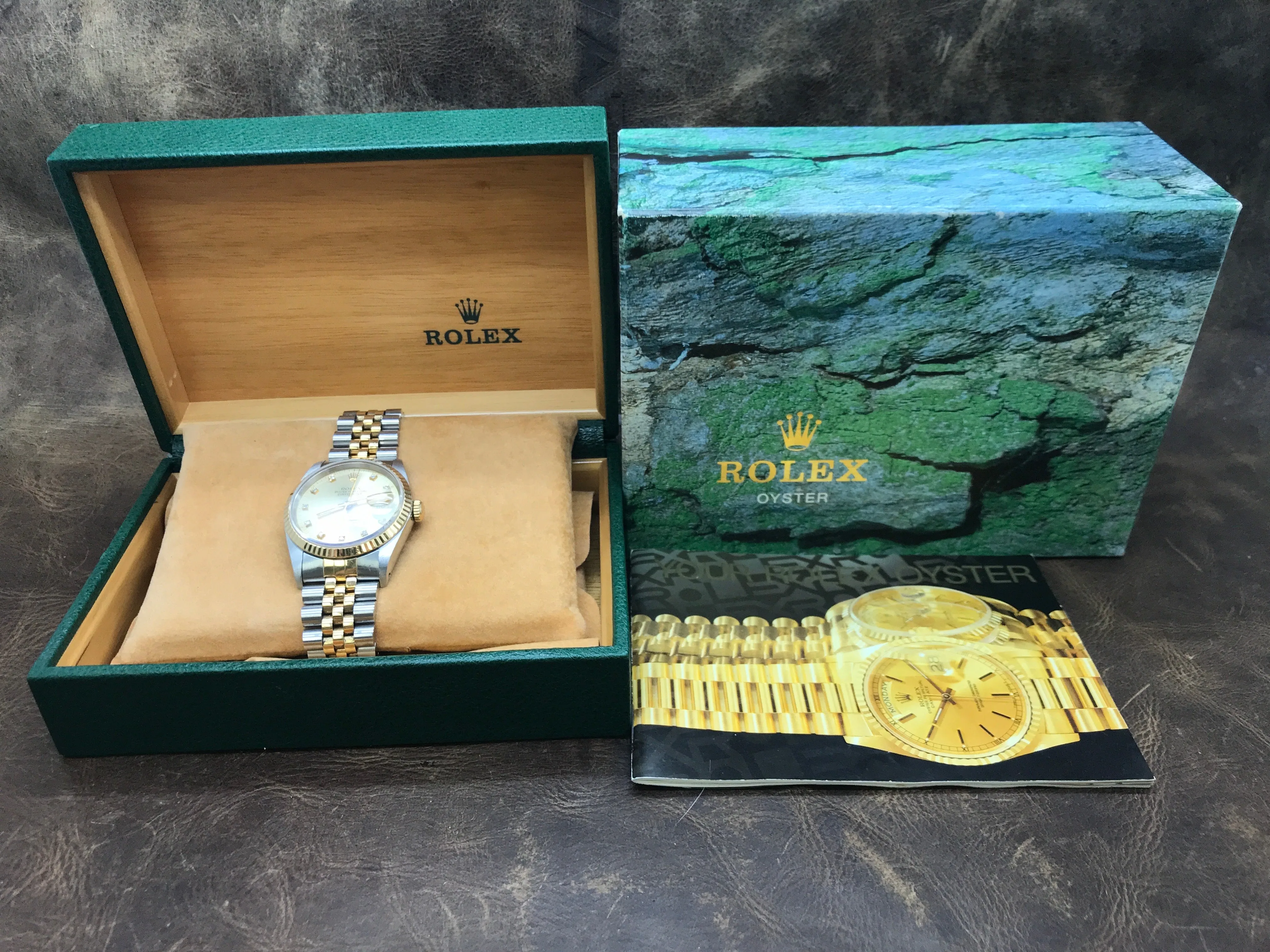 Rolex Datejust 36mm 16233 Champagne Diamond Dial Automatic Watch