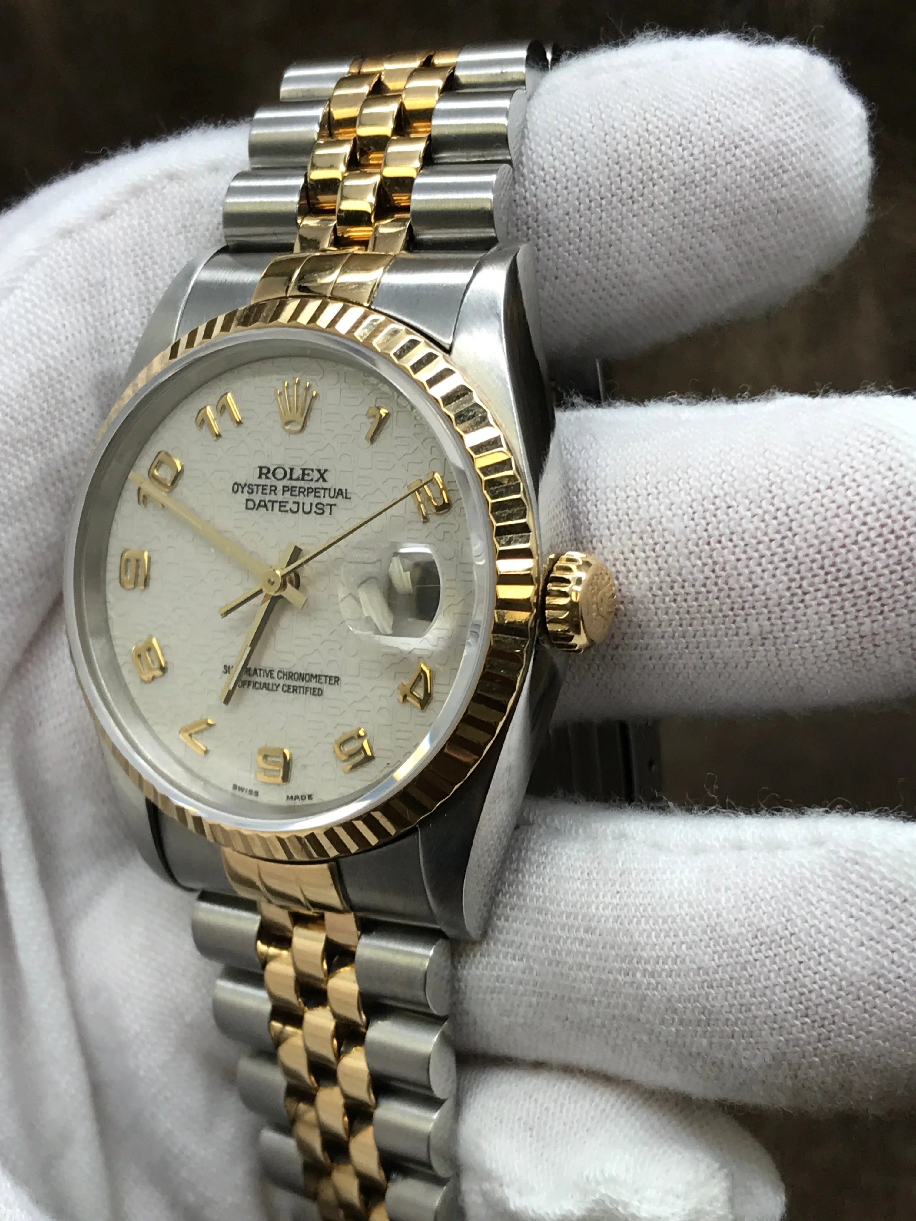 Rolex Datejust 36mm 16233 White Dial Automatic Watch