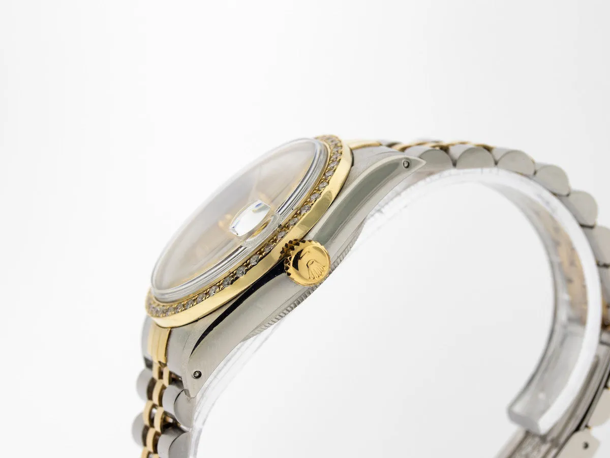 Rolex Datejust 36mm Yellow Gold & Steel Champagne Diamond Dial & Bezel 16013