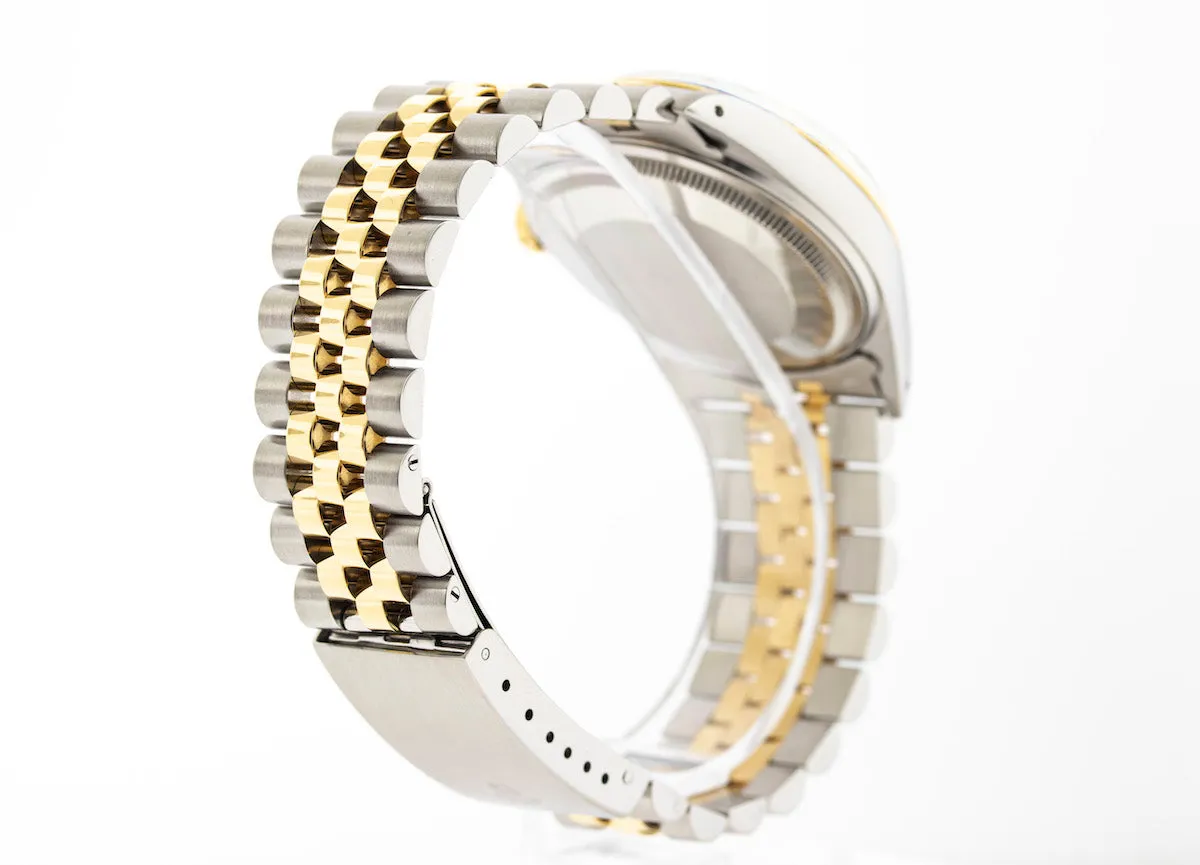 Rolex Datejust 36mm Yellow Gold & Steel Champagne Diamond Dial & Fluted Bezel 16013
