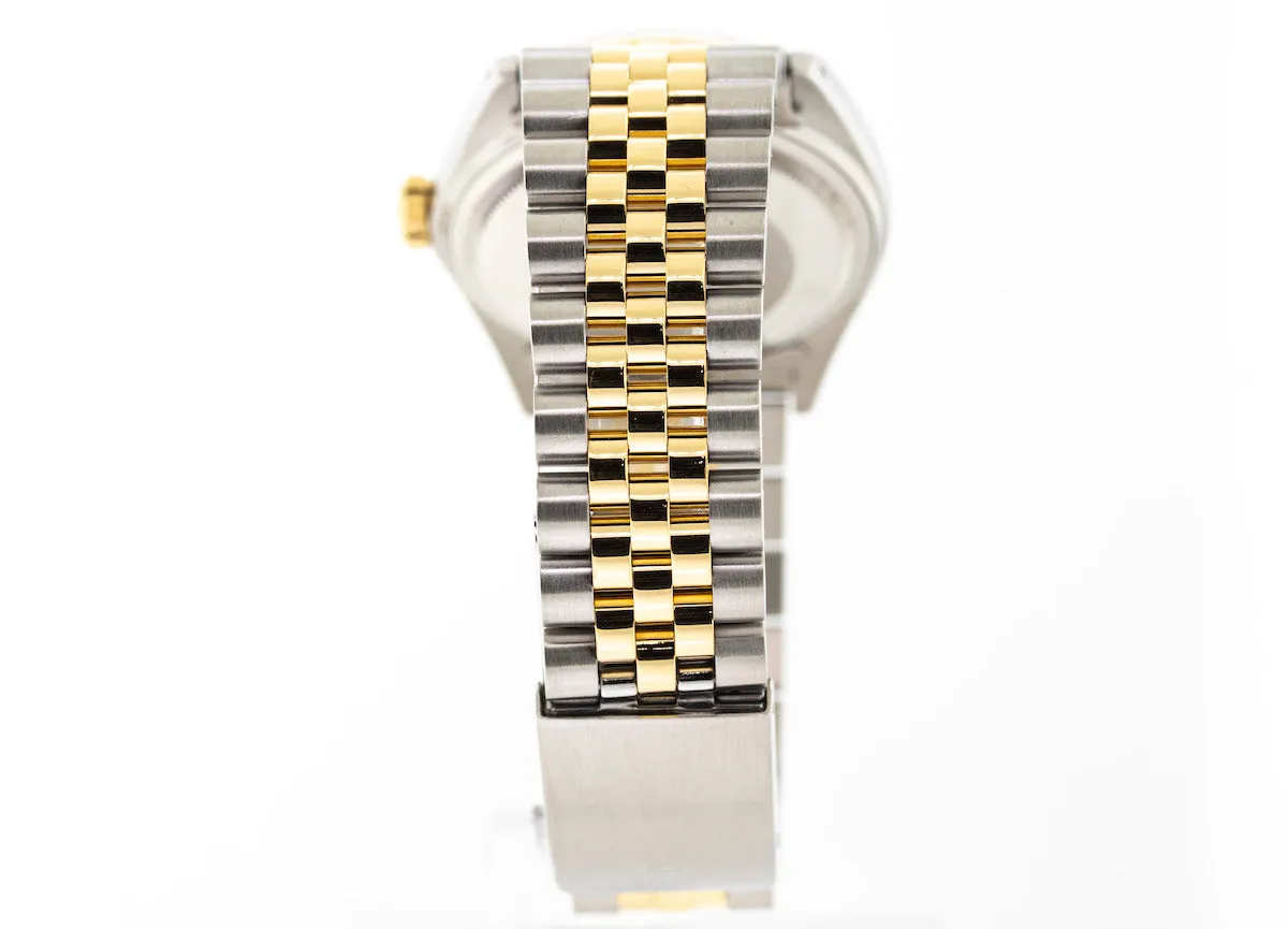 Rolex Datejust 36mm Yellow Gold & Steel Champagne Diamond Dial & Fluted Bezel 16013