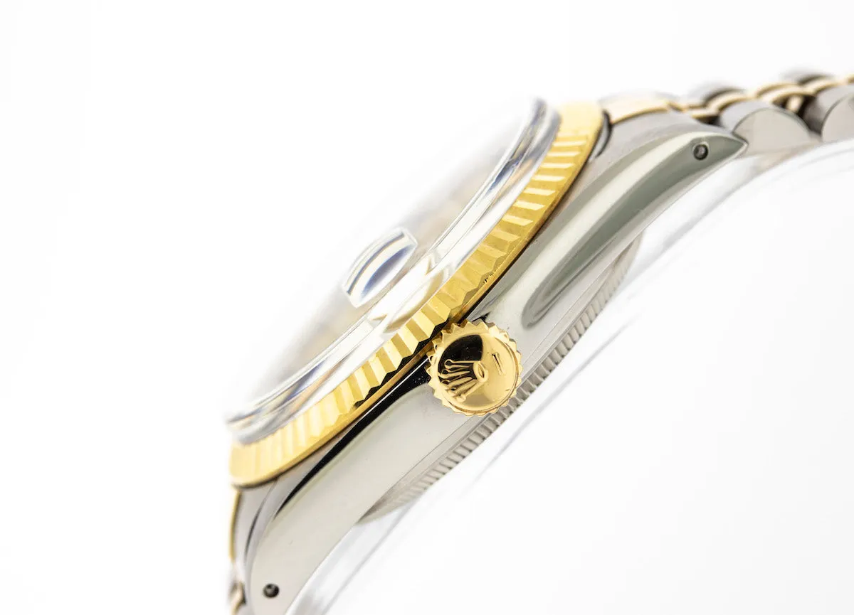 Rolex Datejust 36mm Yellow Gold & Steel Champagne Diamond Dial & Fluted Bezel 16013