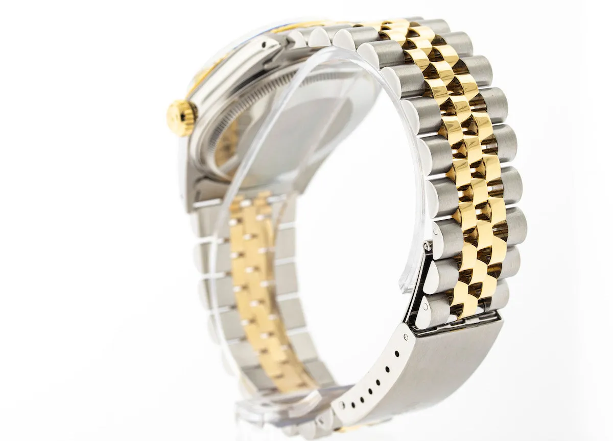 Rolex Datejust 36mm Yellow Gold & Steel Champagne Diamond Dial & Fluted Bezel 16013